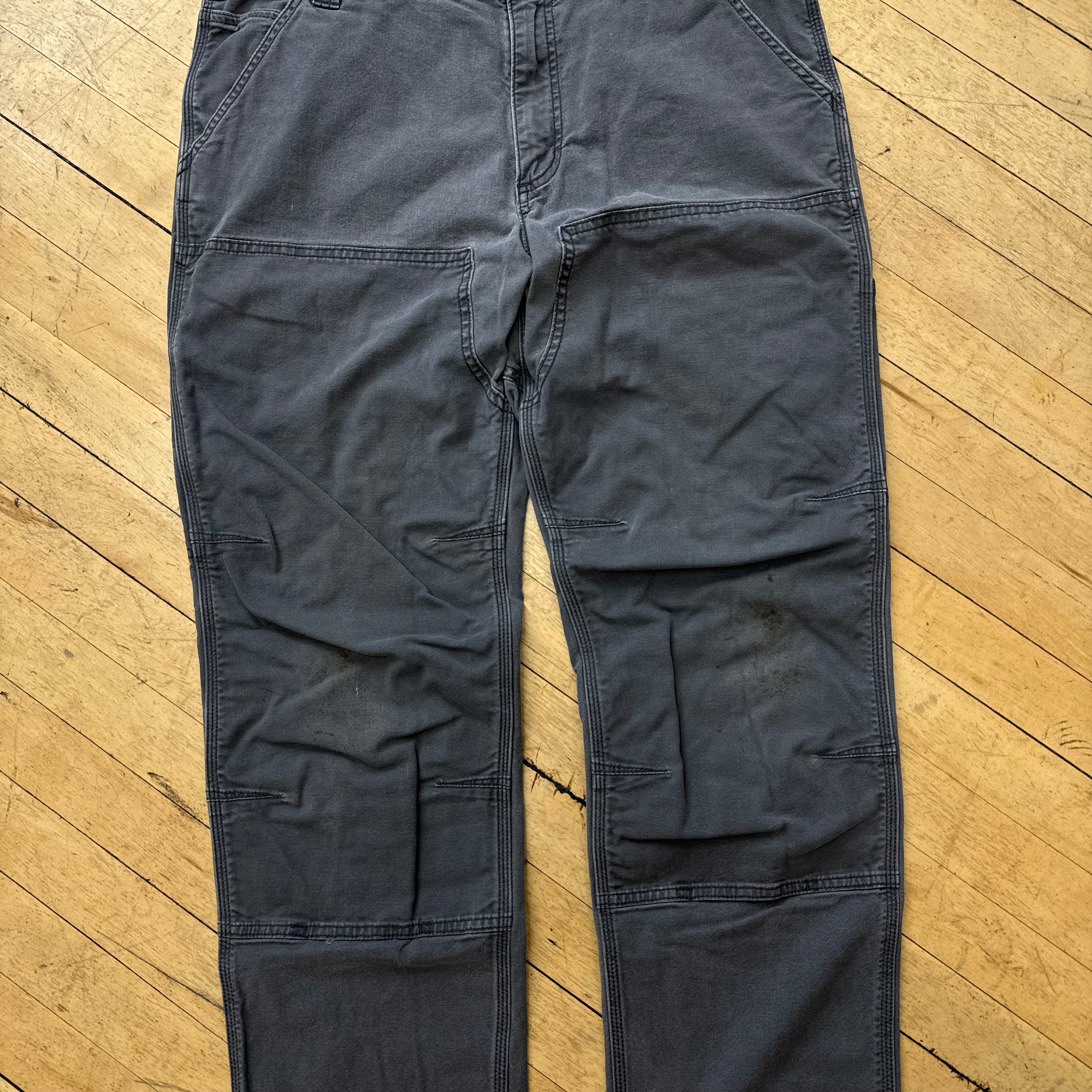 Y2K Grey Carhartt Khaki Double Knee Pants Sz 36x32