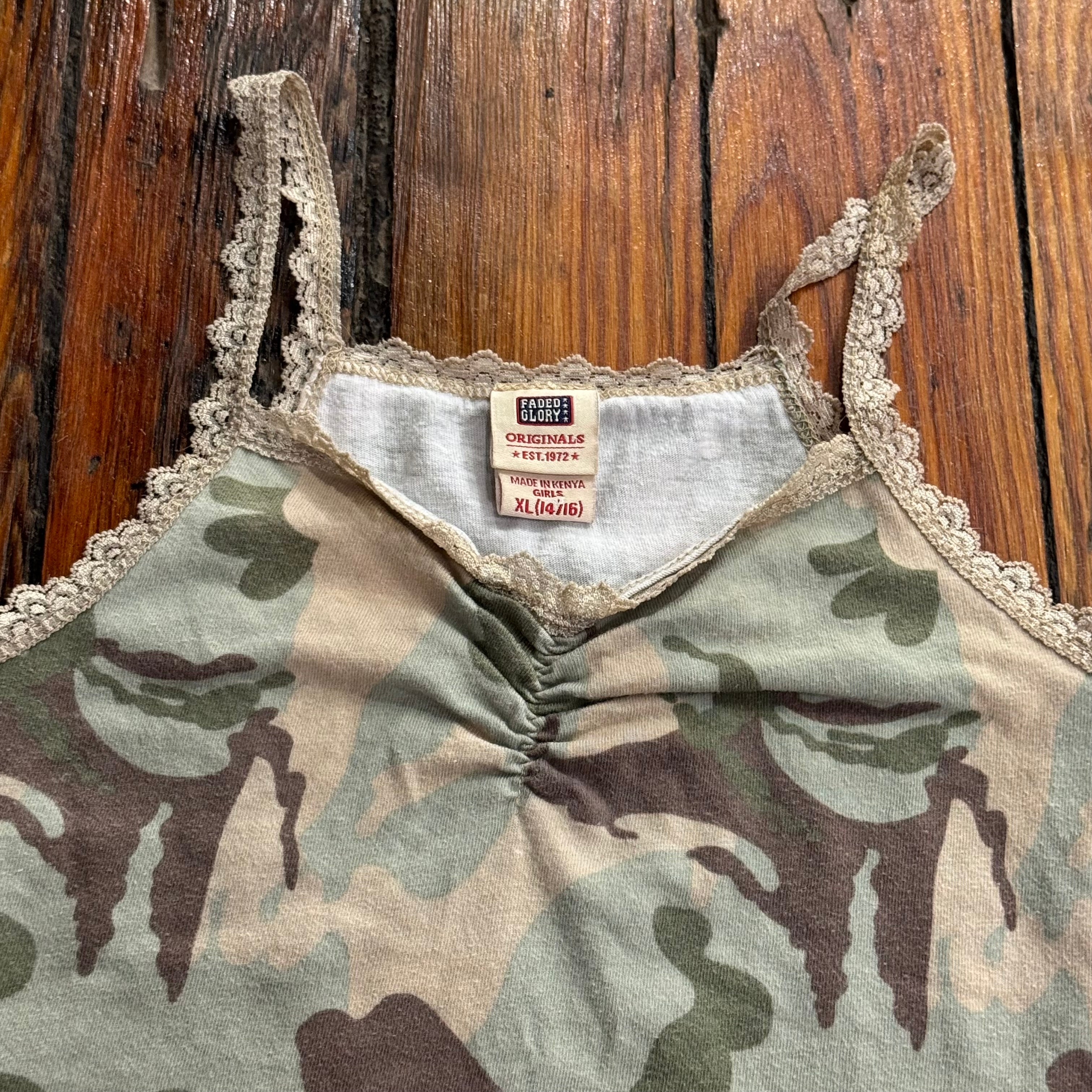 Vintage Faded Glory Camo Tank Top Sz S