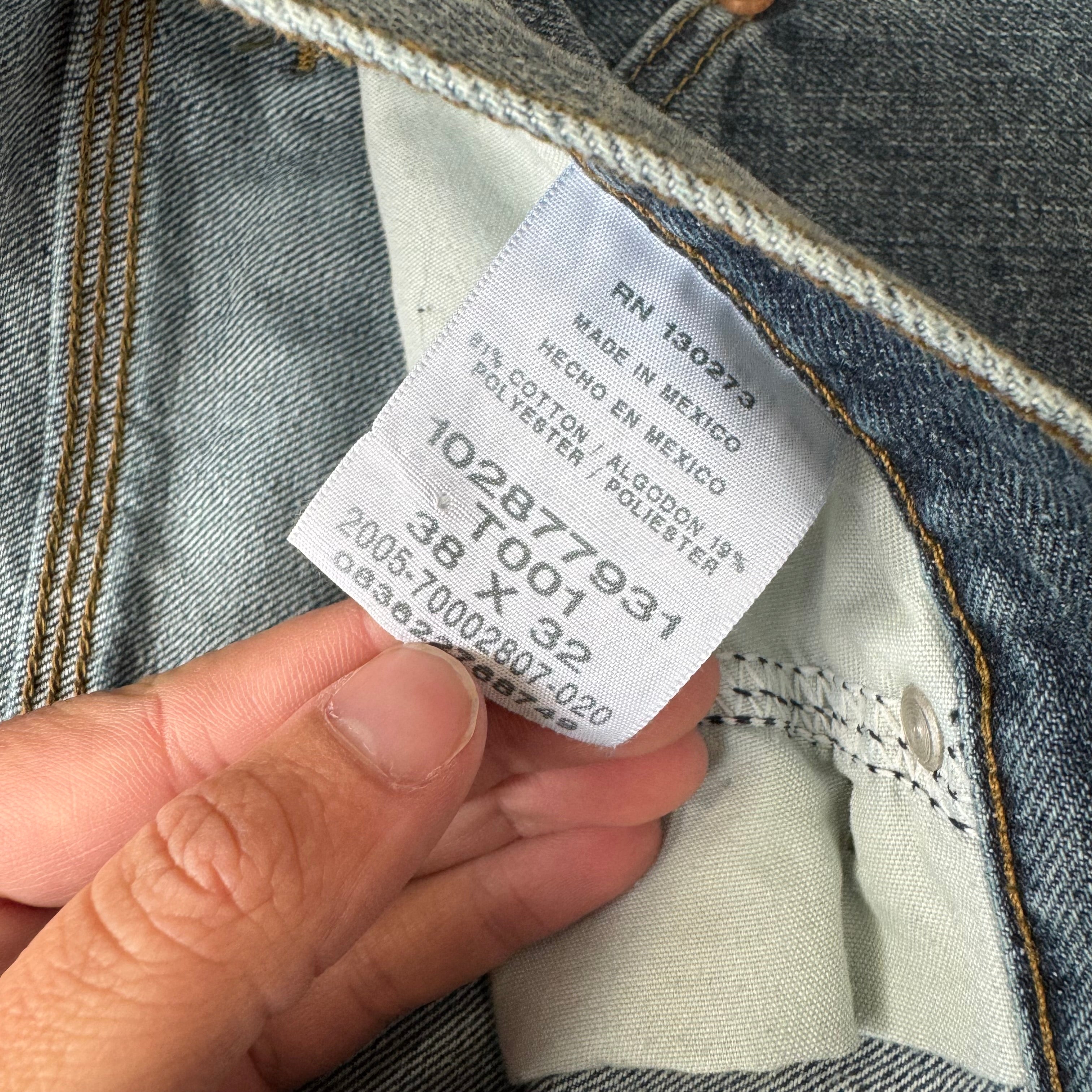 Vintage Lee Dark Wash Denim Jeans Sz 38x32