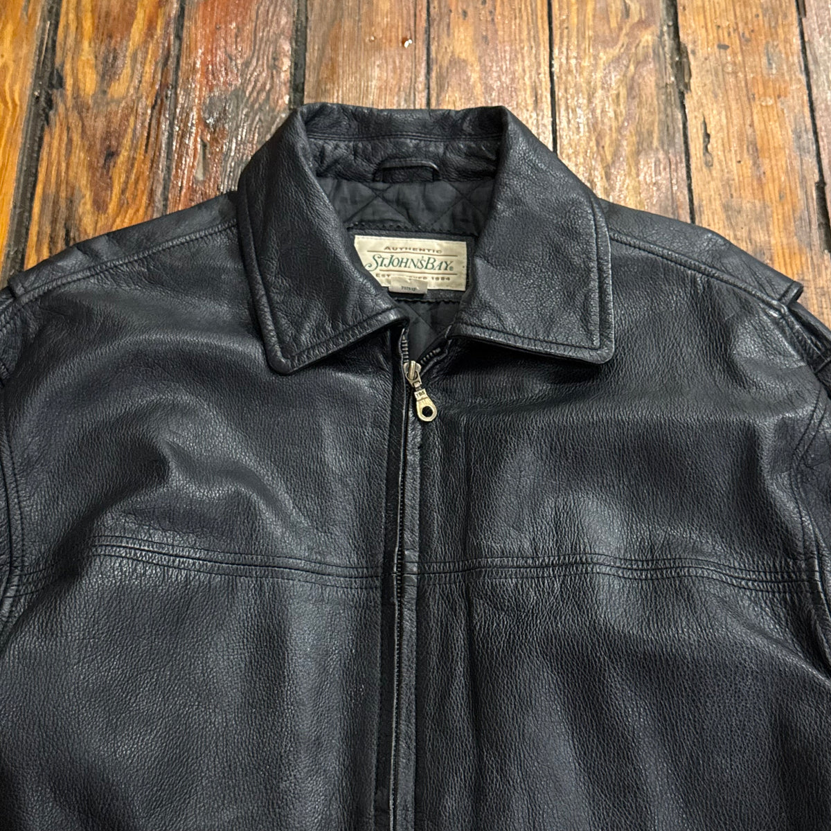 Vintage St. John’s Bay Leather Jacket Sz M