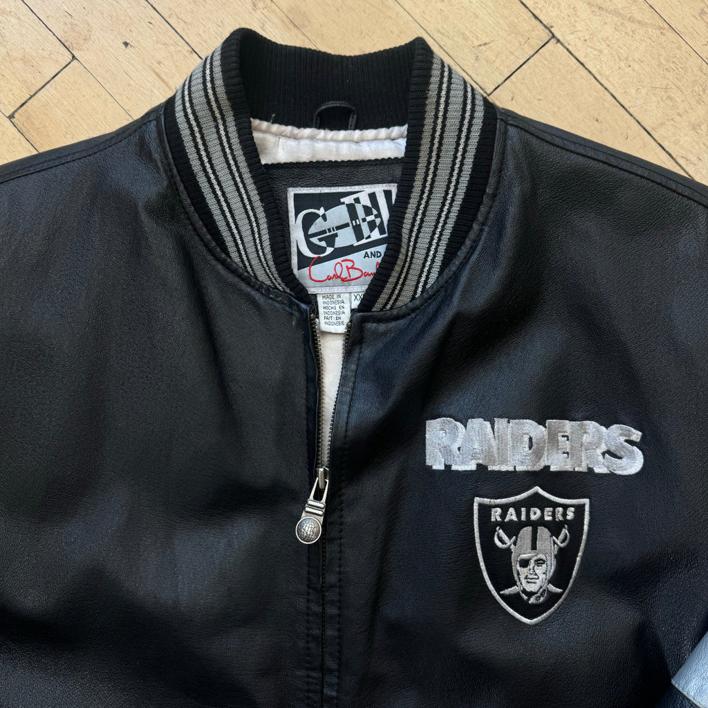 Vintage Oakland Raiders Carl Banks G-III Embroidered Jacket Sz XXL