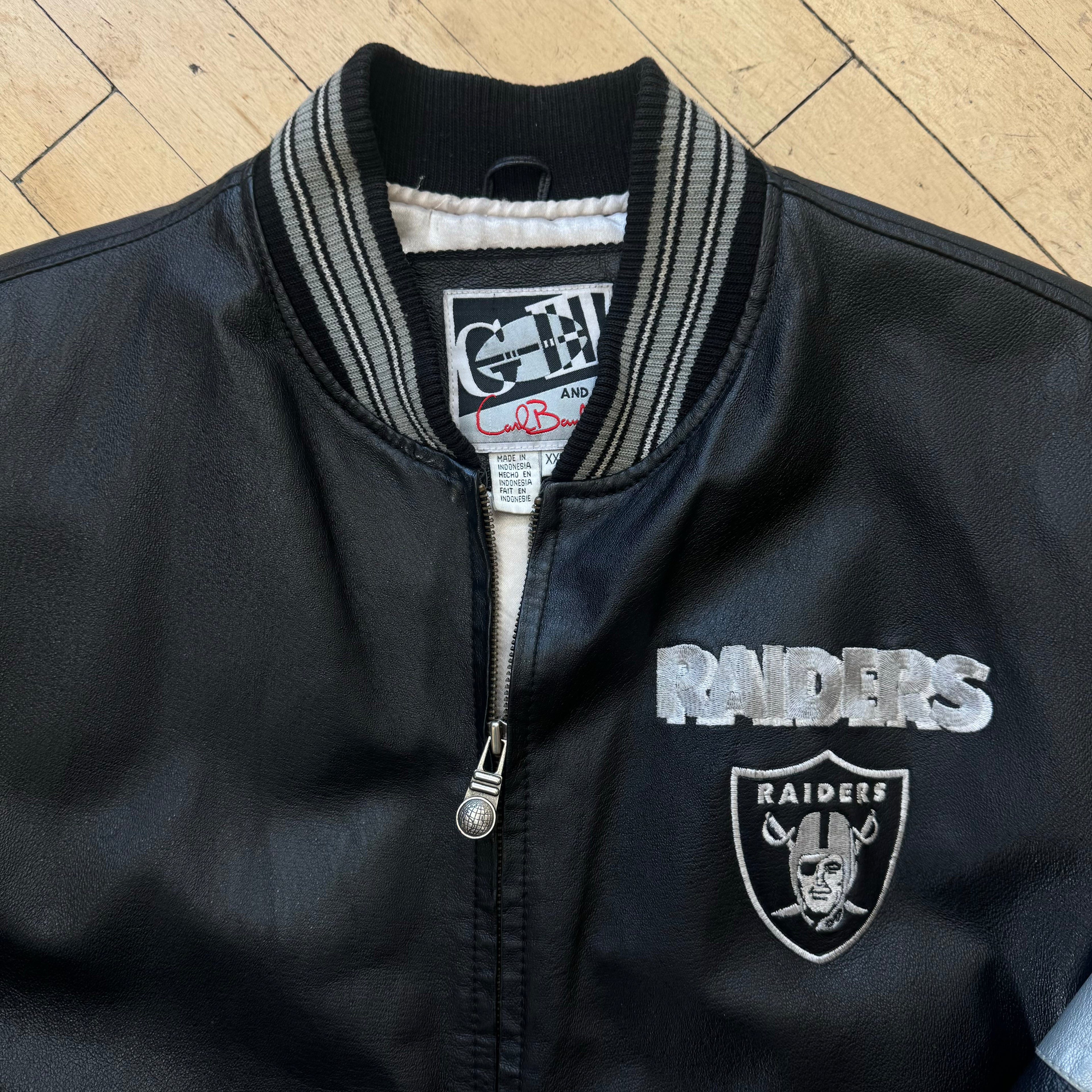 Vintage Oakland Raiders Carl Banks G-III Embroidered Jacket Sz XXL