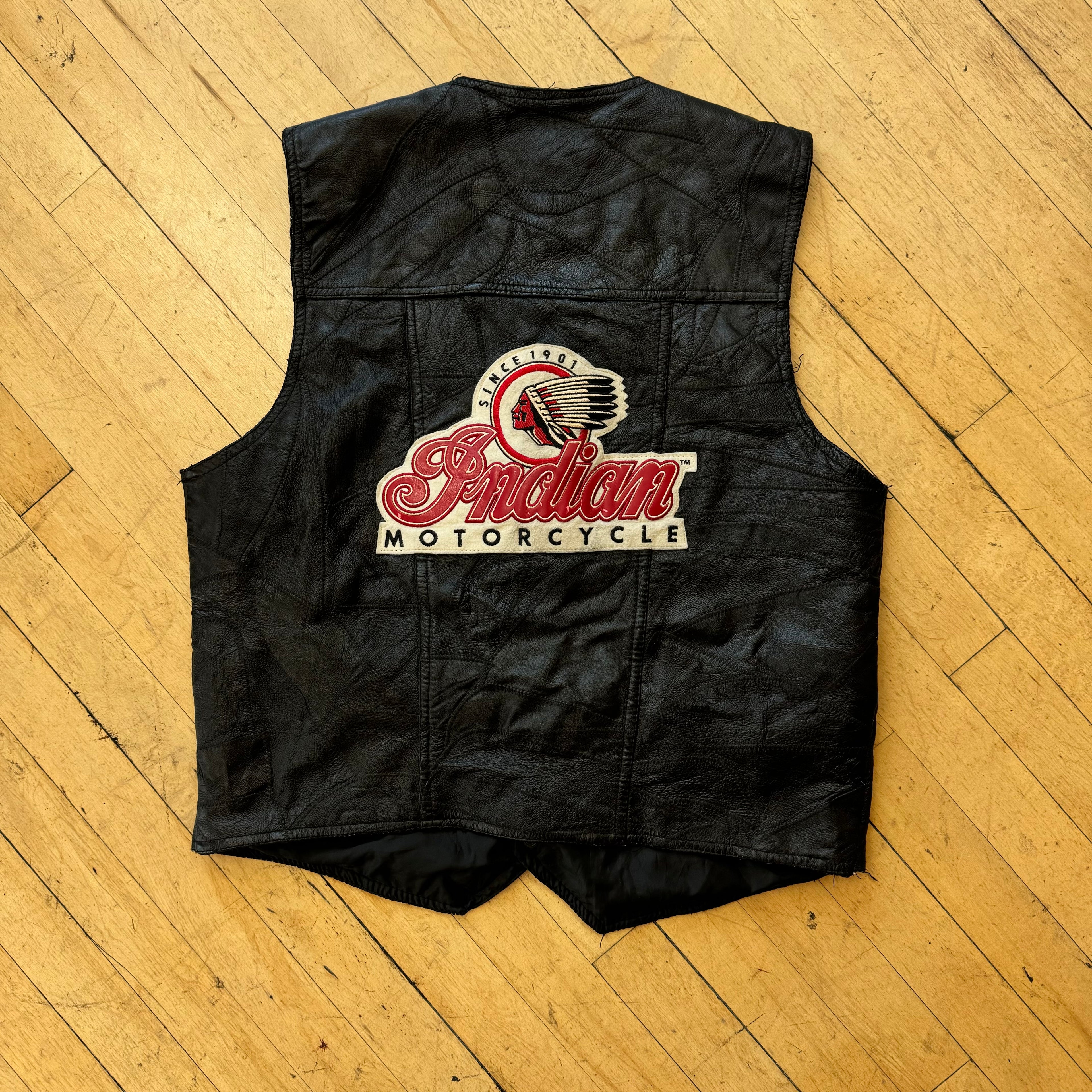 Vintage Indian Motorcycle Leather Vest Sz women’s XL