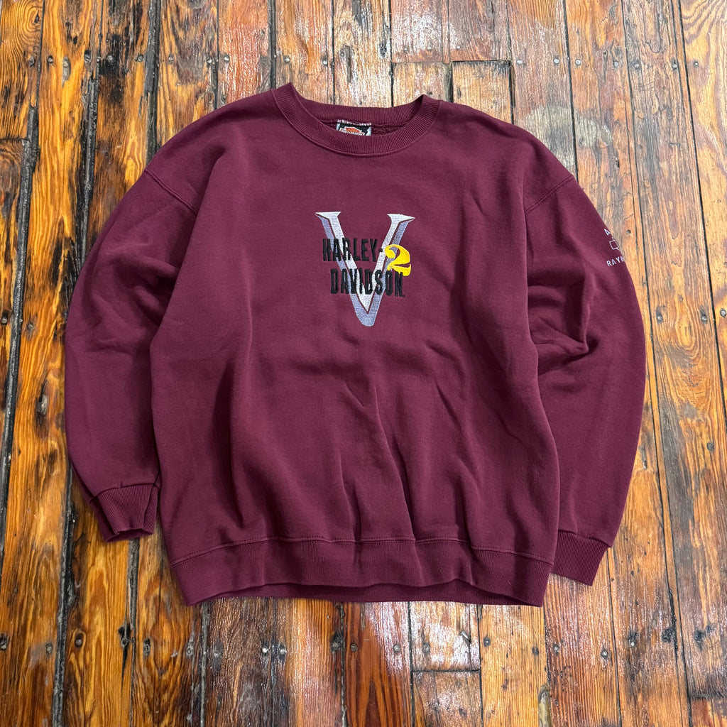 Vintage Harley Davidson V2 Embroidered Crewneck Sz XL