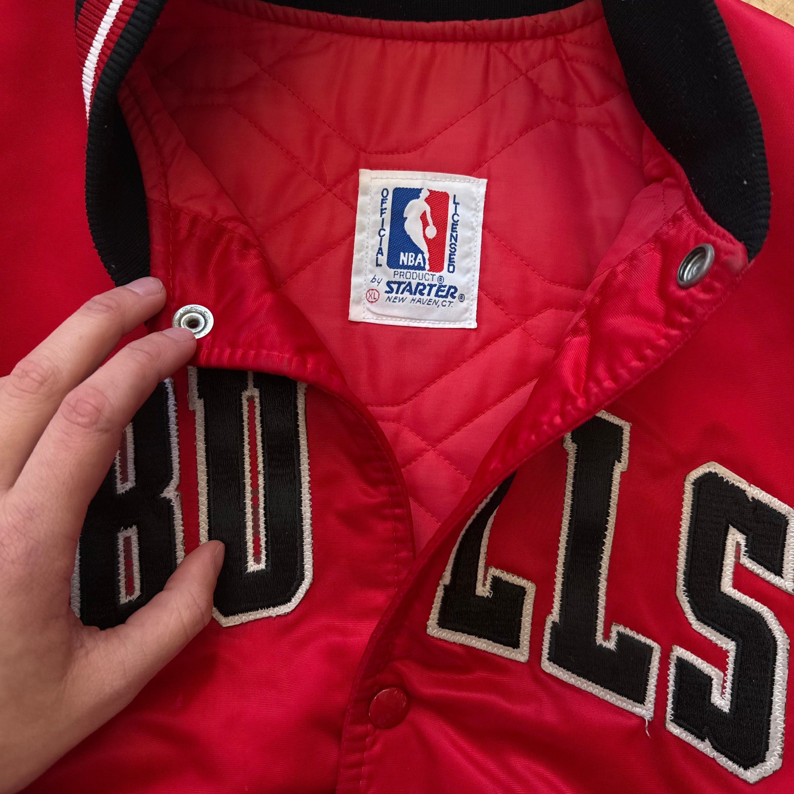 Vintage Chicago Bulls Satin Starter Snap Jacket Sz XL