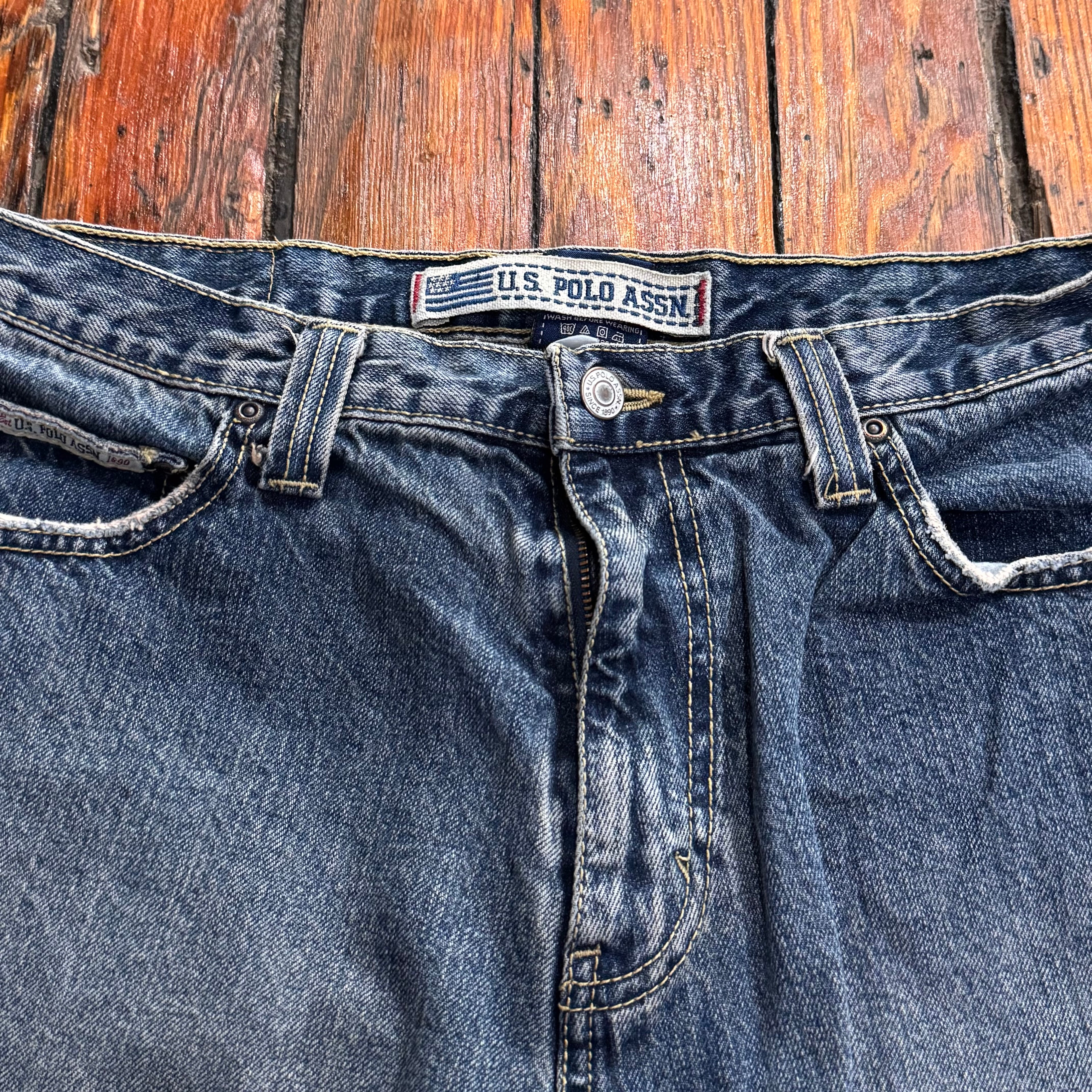 Y2K US Polo ASSN Denim Jean shorts Sz 34