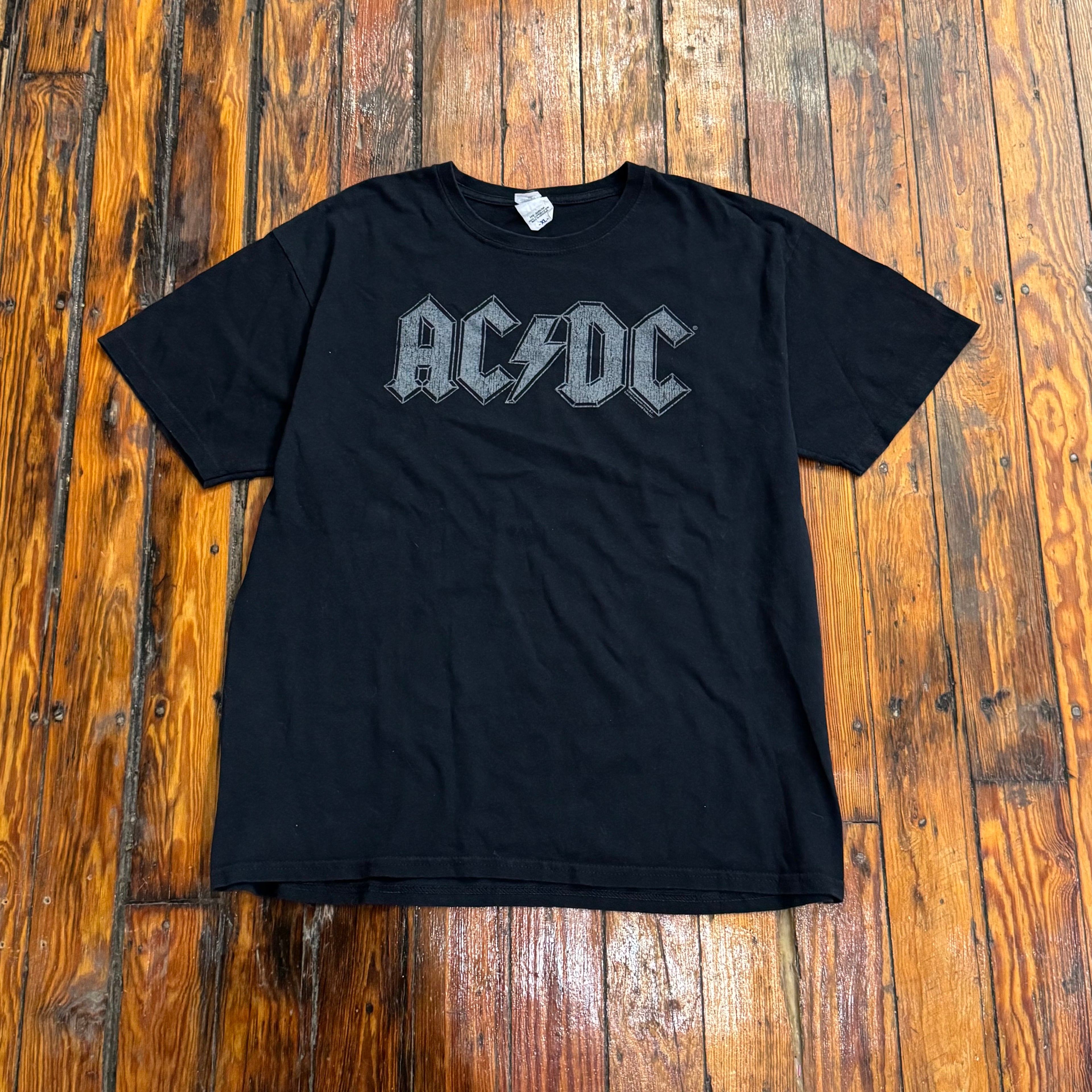 Y2K Ac/Dc SpellOut T-shirt Sz XL