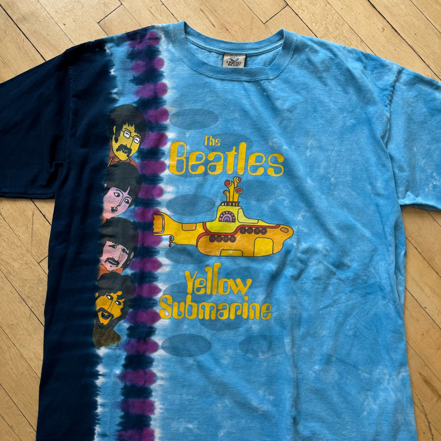 Vintage The Beatles Yellow Submarine Liquid Blue T-shirt Sz XXL