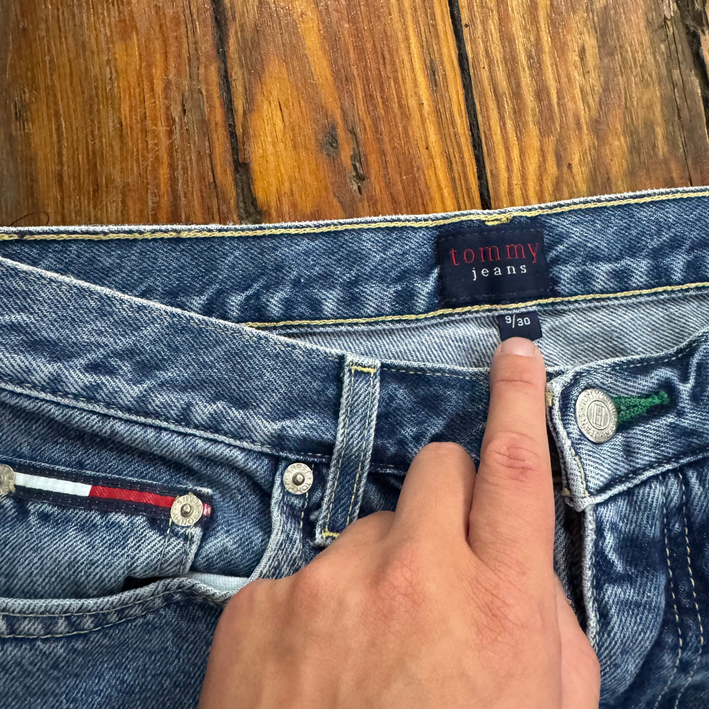Vintage Tommy Jeans Embroidered Denim Jeans Sz 9