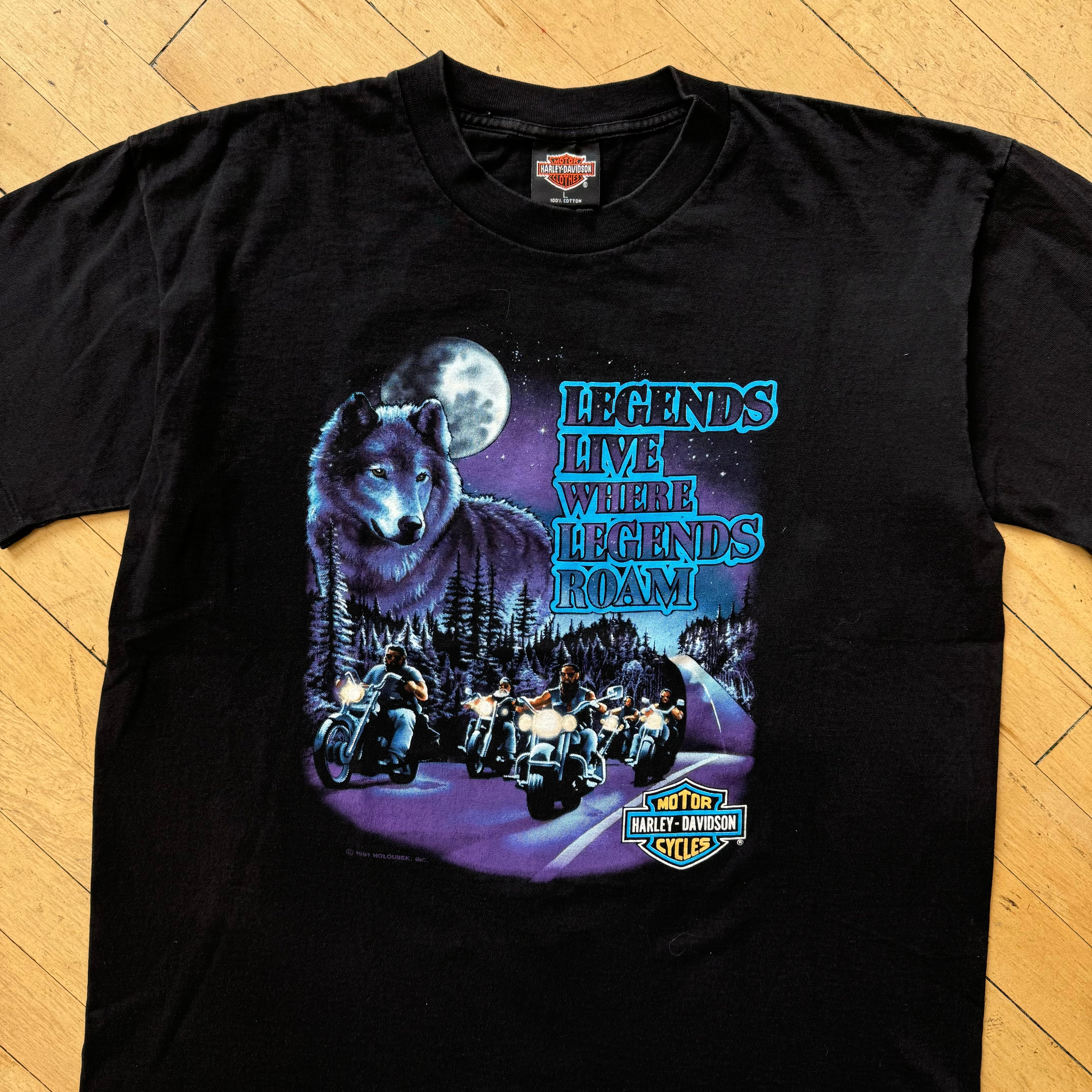 Vintage Harley Davidson Legends live where roam T-shirt Sz L