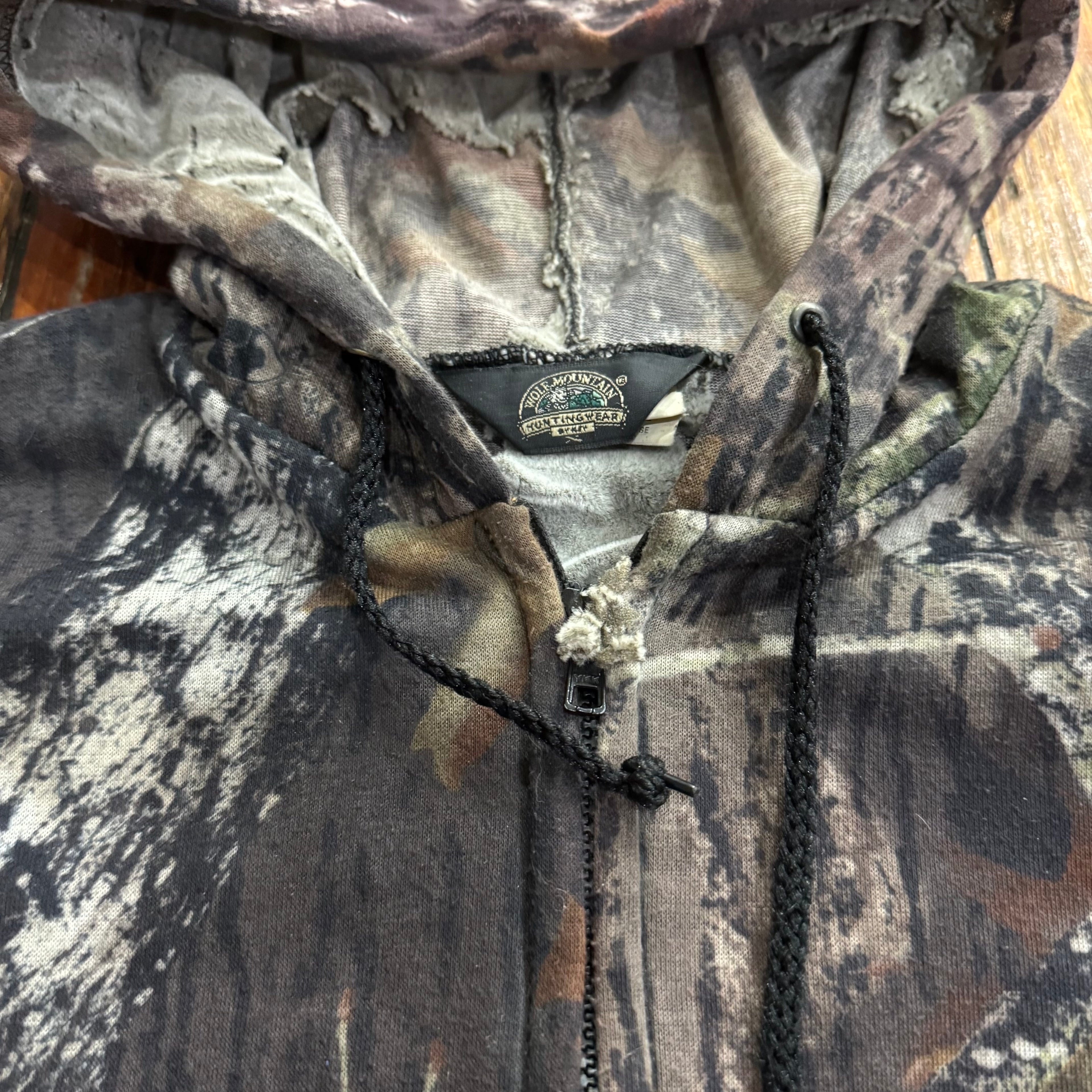 Vintage Camo Zip-Up Hoodie Sz XL