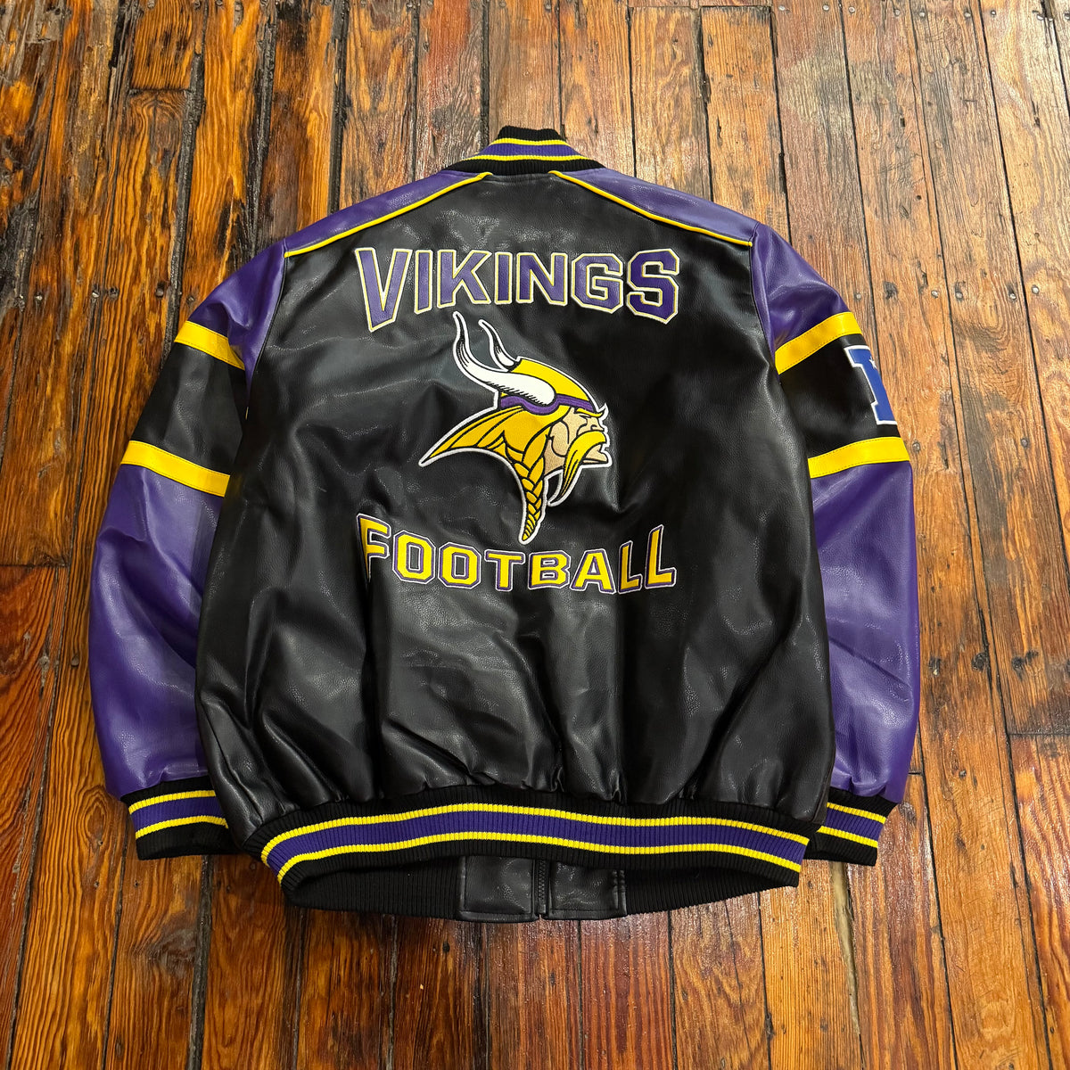 Vintage Leather Minnesota Vikings Jacket Sz XL
