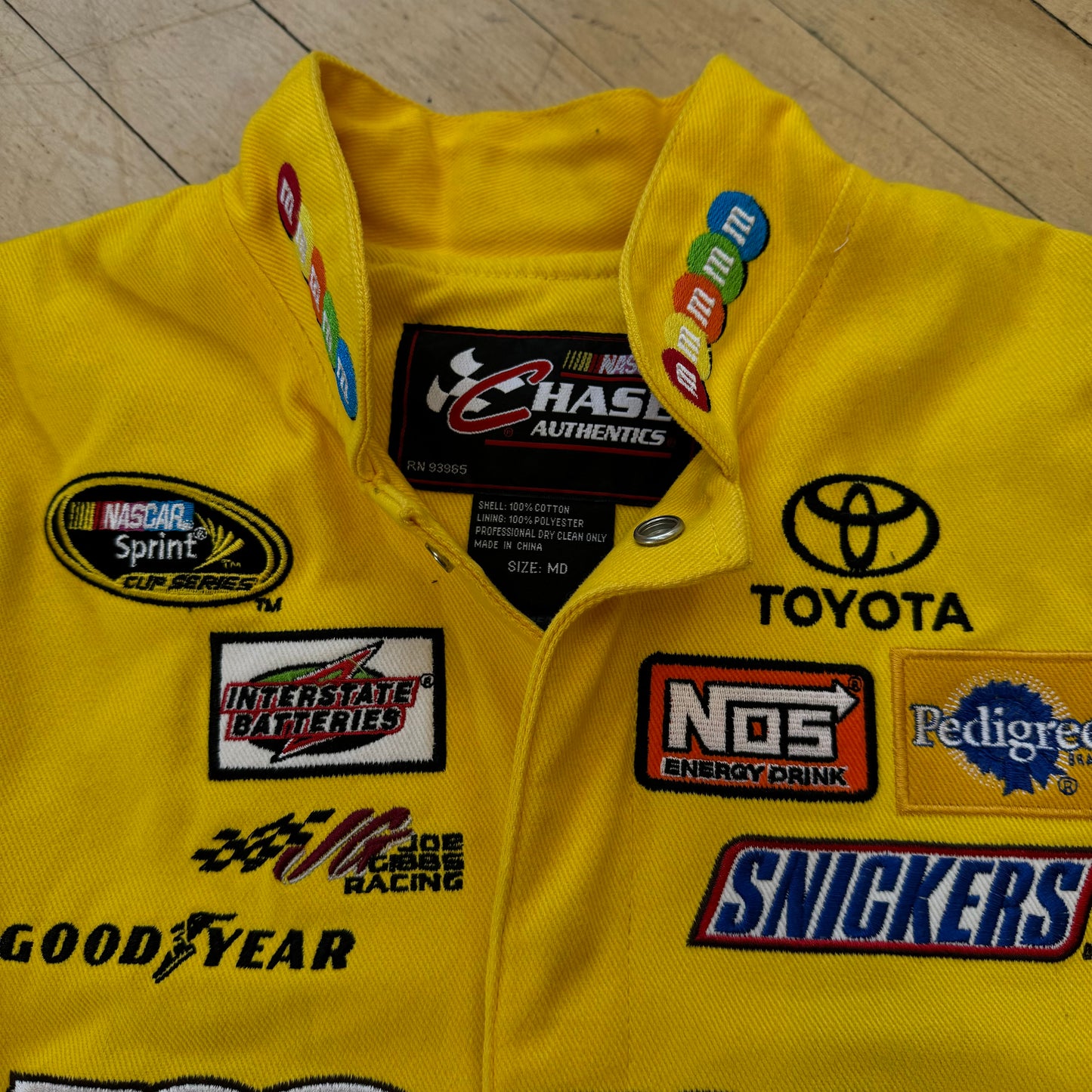 Vintage Kyle Busch M & M Nascar Patch Jacket Sz S