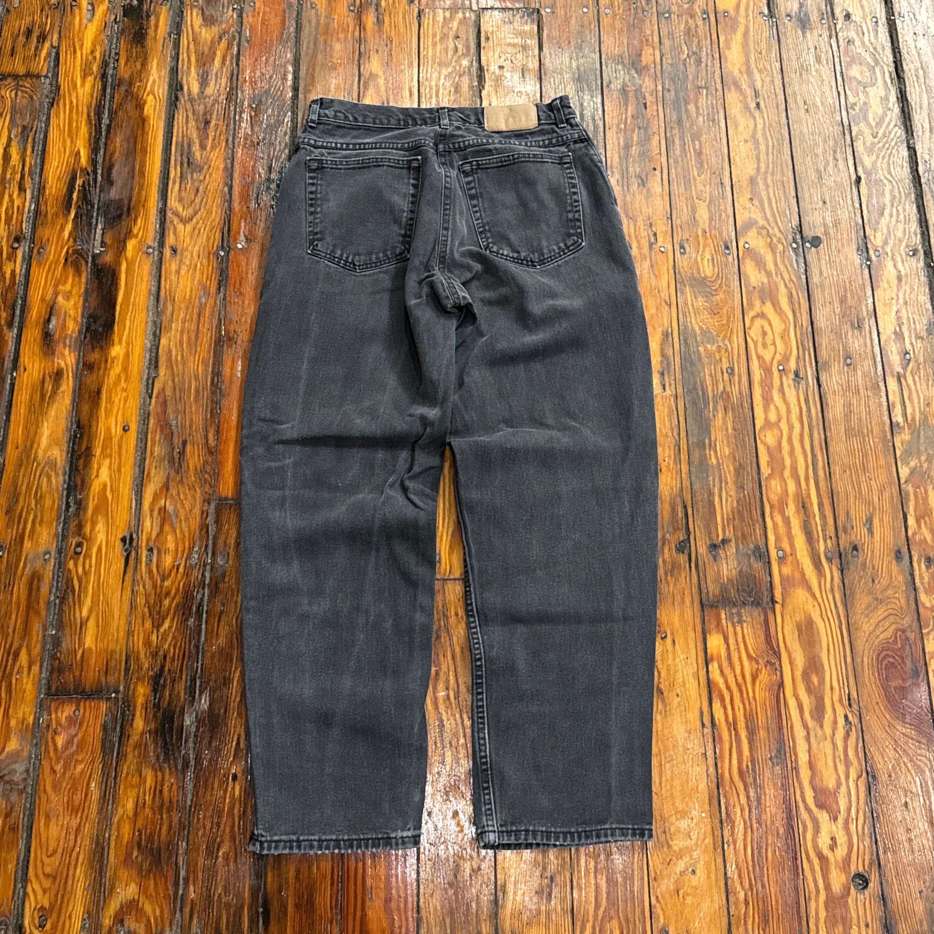 Vintage HIS Faded Black Denim Jeans Sz 31x30