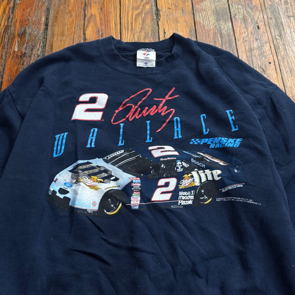 Vintage Rusty Wallace Nascar Crewneck Sz M