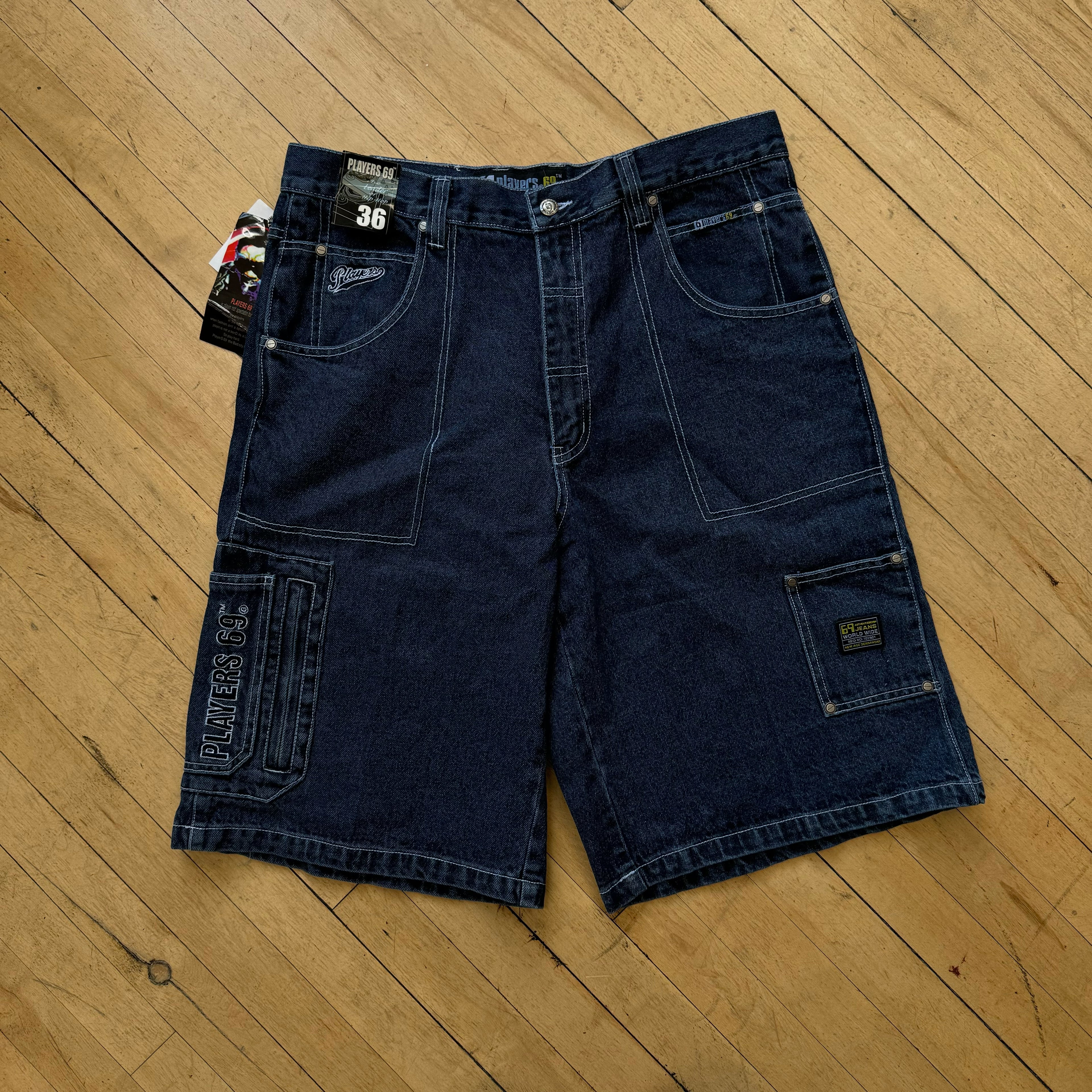 Vintage Player 69 Denim Jorts Sz 36