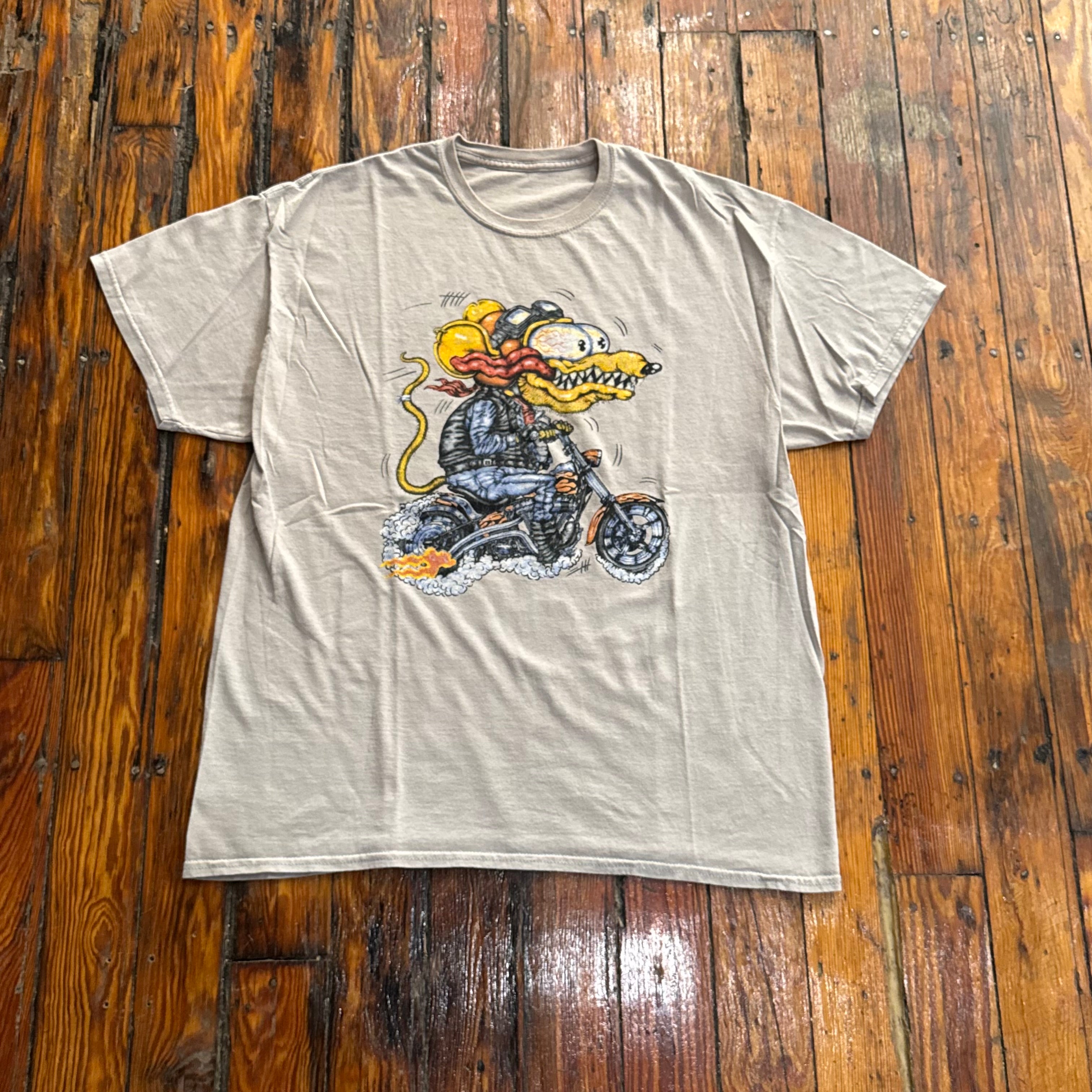 Vintage Rat Fink Ed Roth Motorcycle T-shirt Sz XL