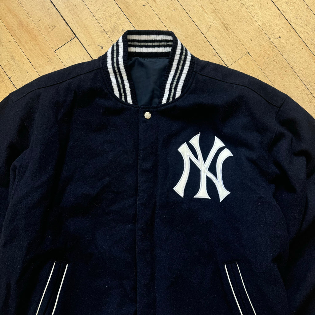 Vintage Jeff Hamilton NY Yankees Reversible Bomber Jacket Sz XXL