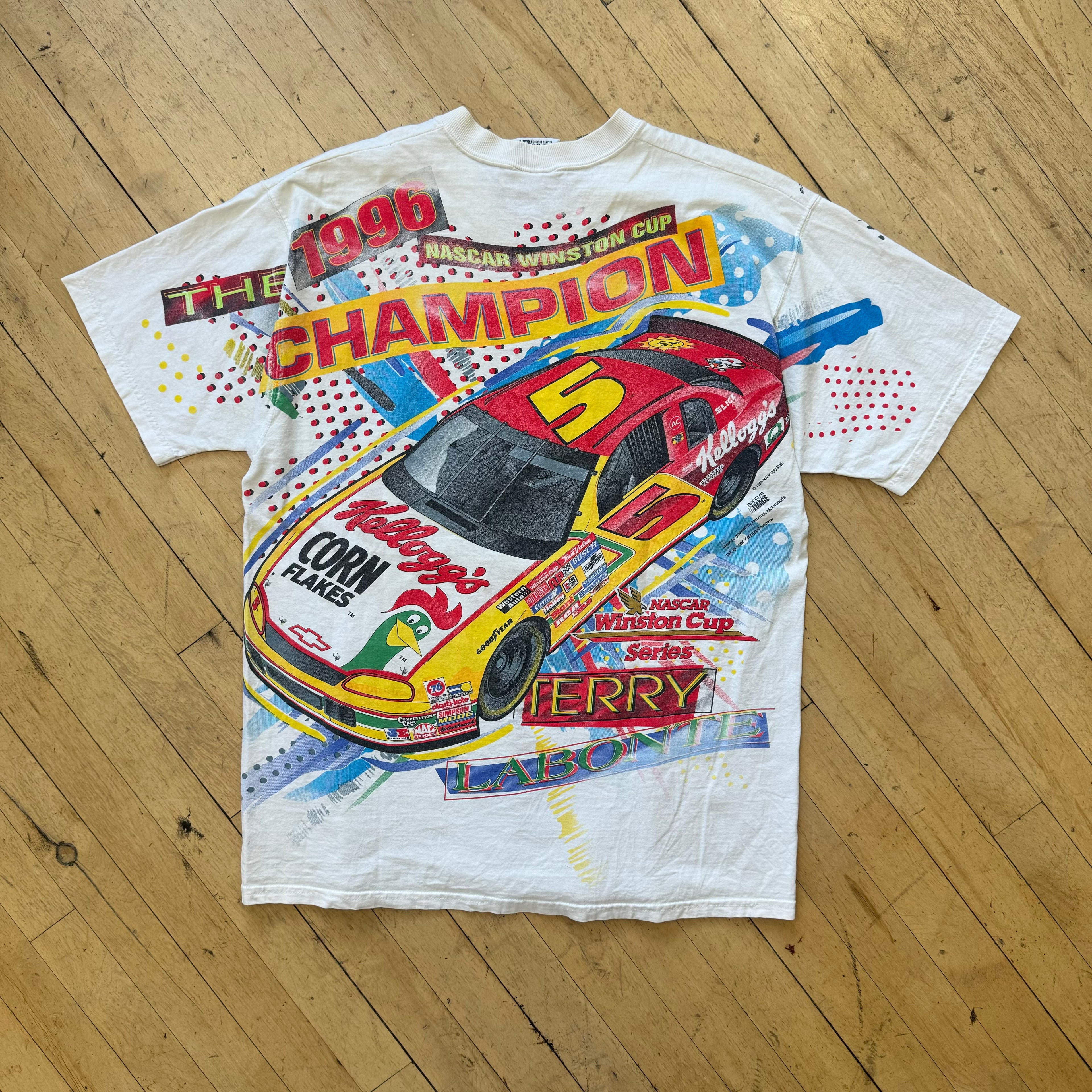 Vintage Nascar AOP Kellogg T-shirt Sz L