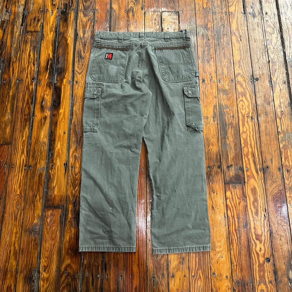 Vintage Wrangler Rigs Olive Cargo Pants Sz 36x30
