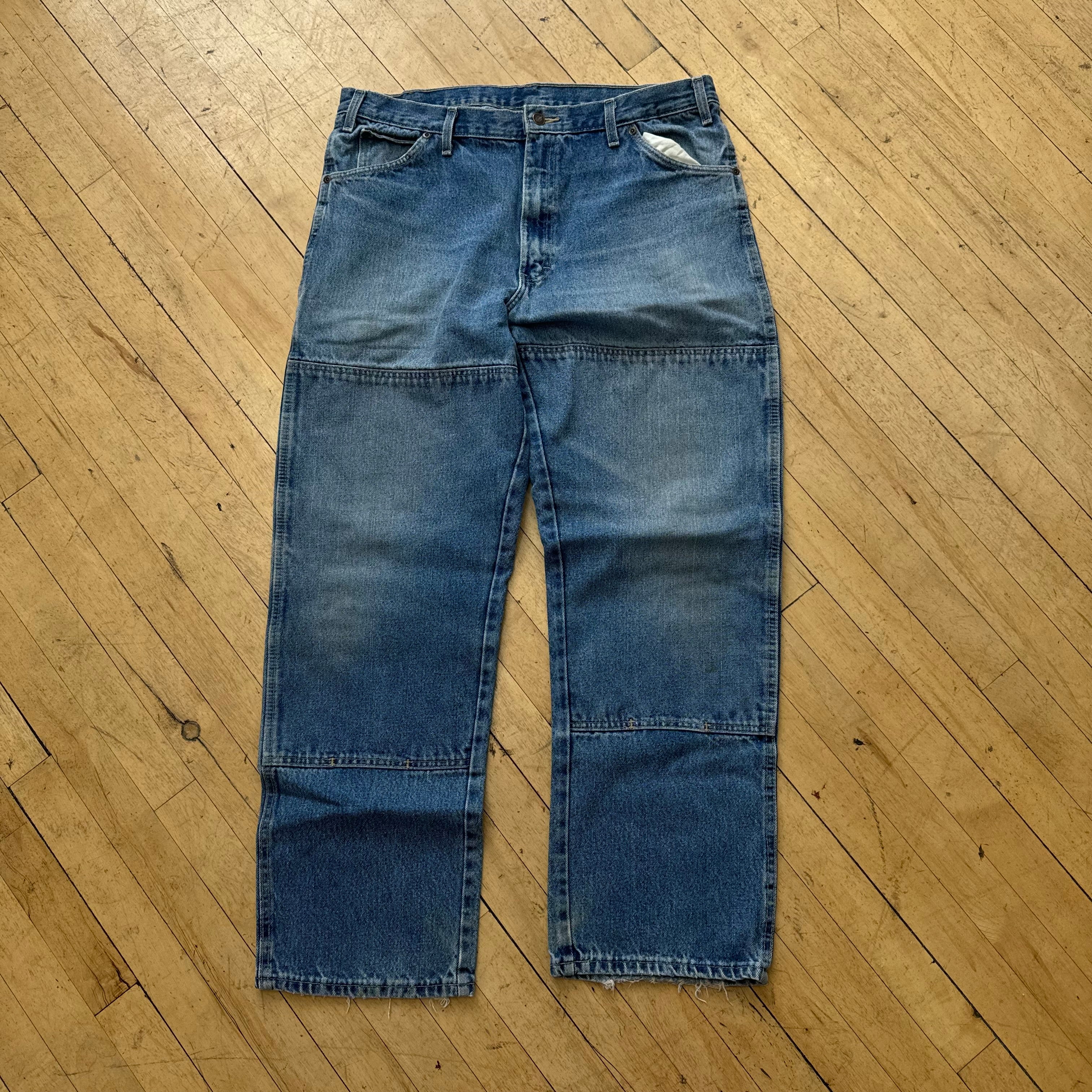 Vintage Dickies Double Knee Denim Jeans Sz 38x32