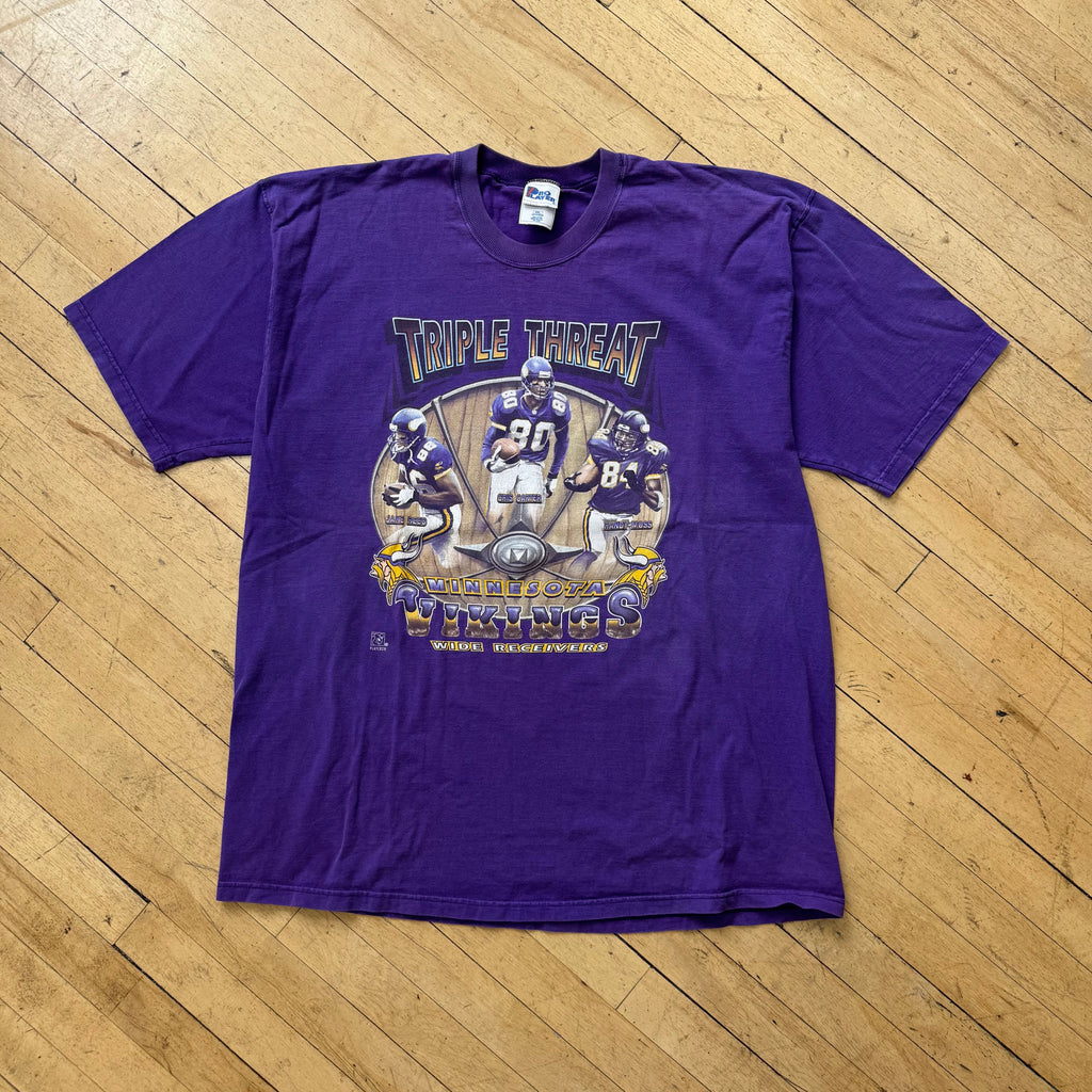 Vintage Triple Threat Minnesota Vikings T-Shirt Sz XXL