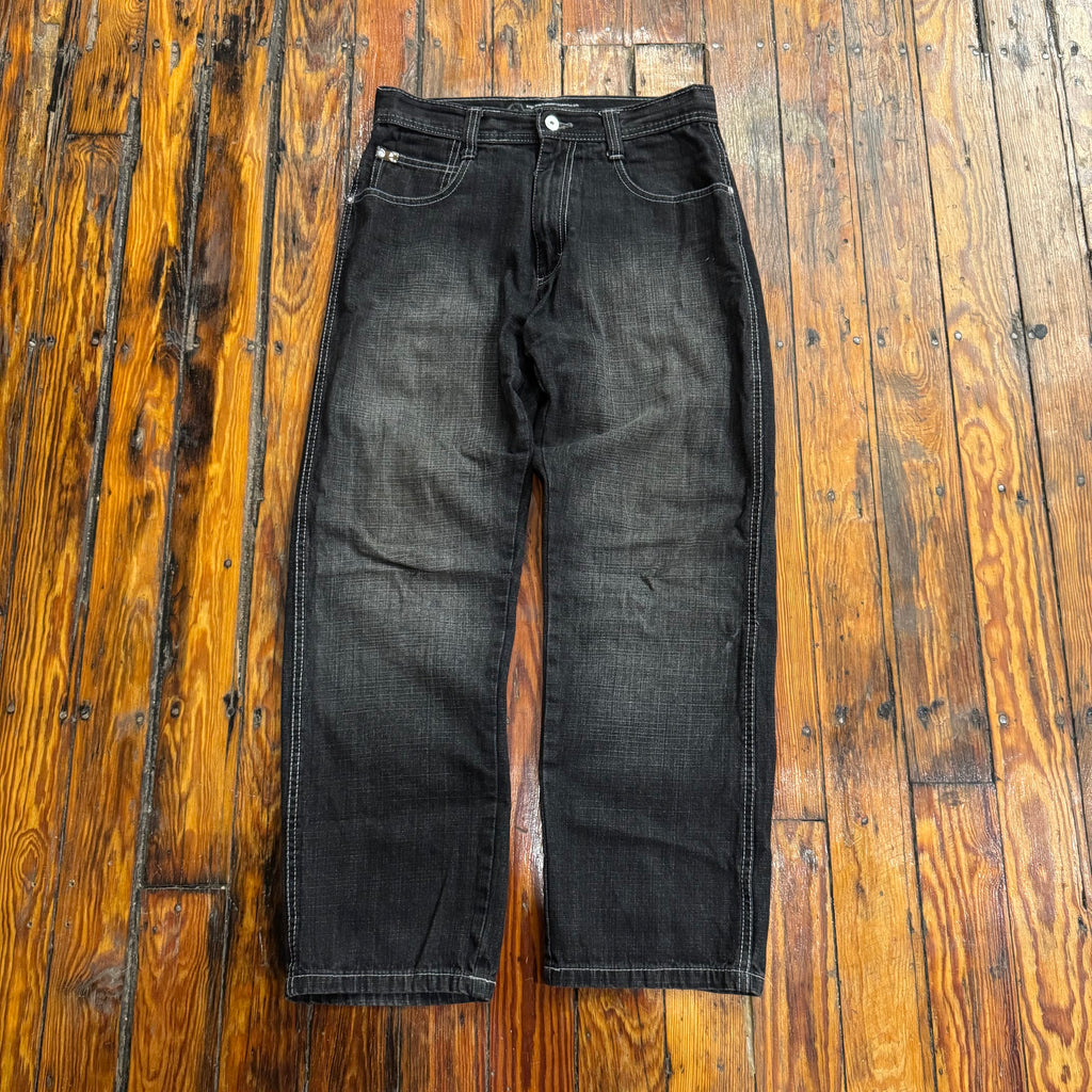 Y2K SouthPole Faded Black Denim Jeans Sz 32