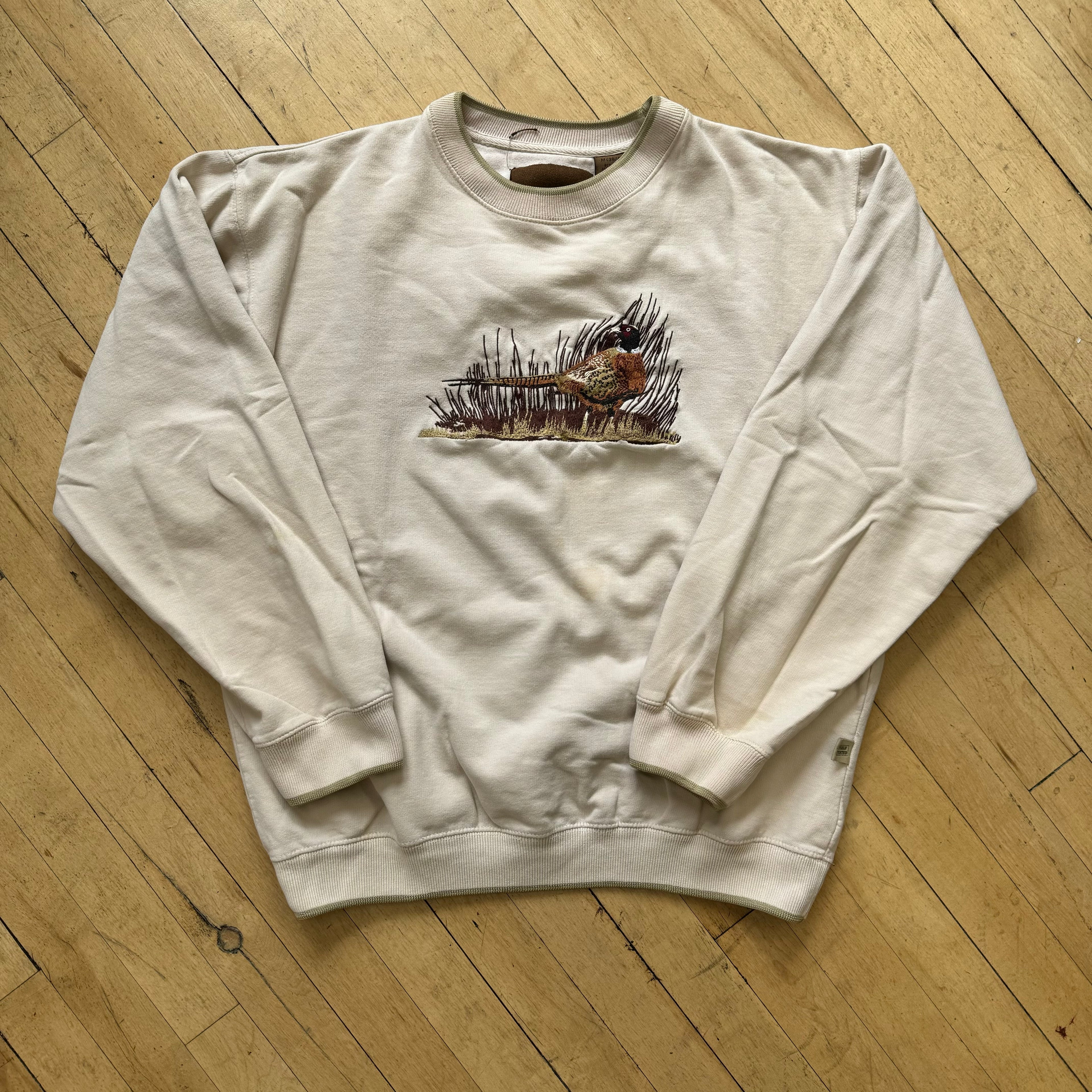 Vintage Pheasant Embroidered Crewneck Sz M