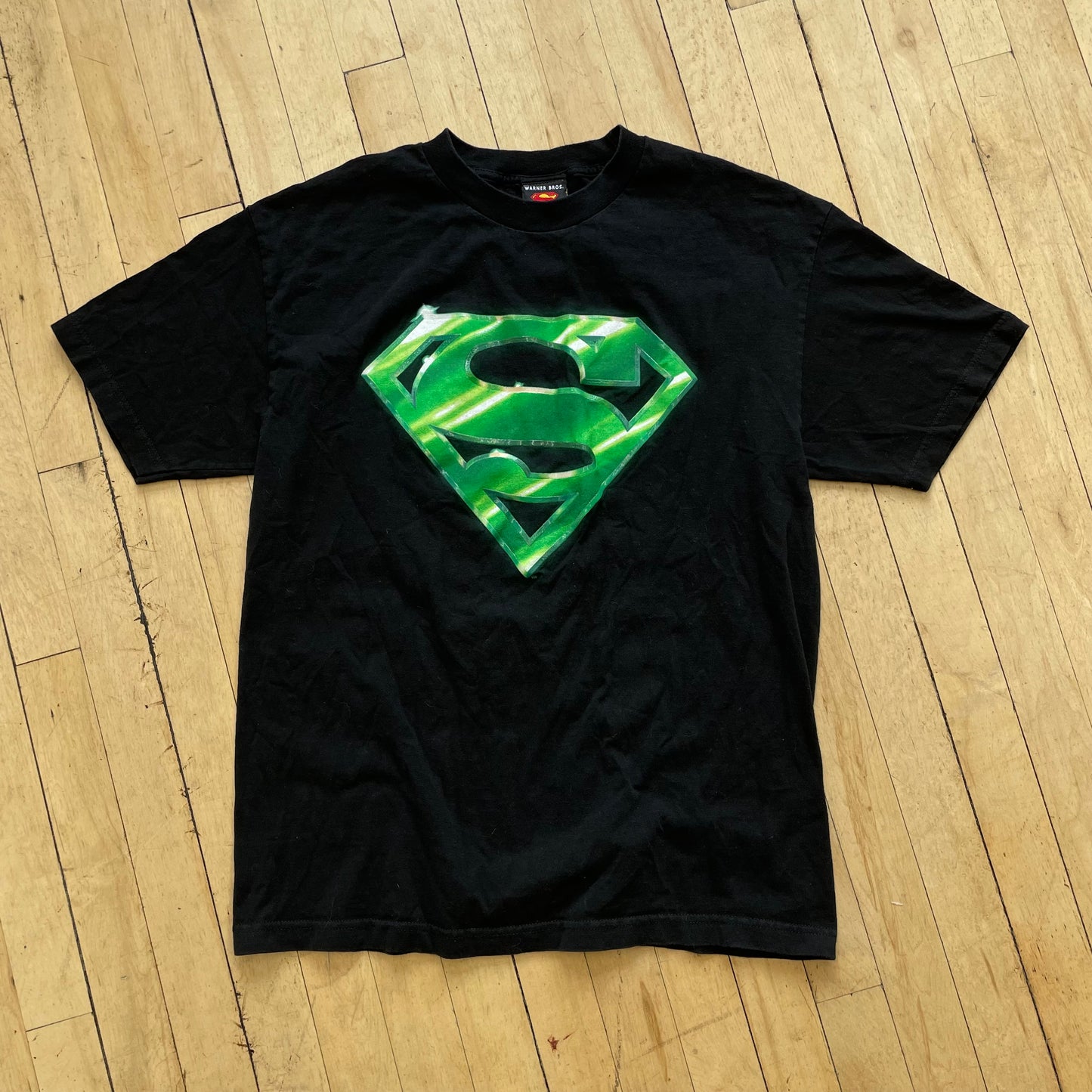 Vintage Warner Bros Superman Logo T-shirt Sz M