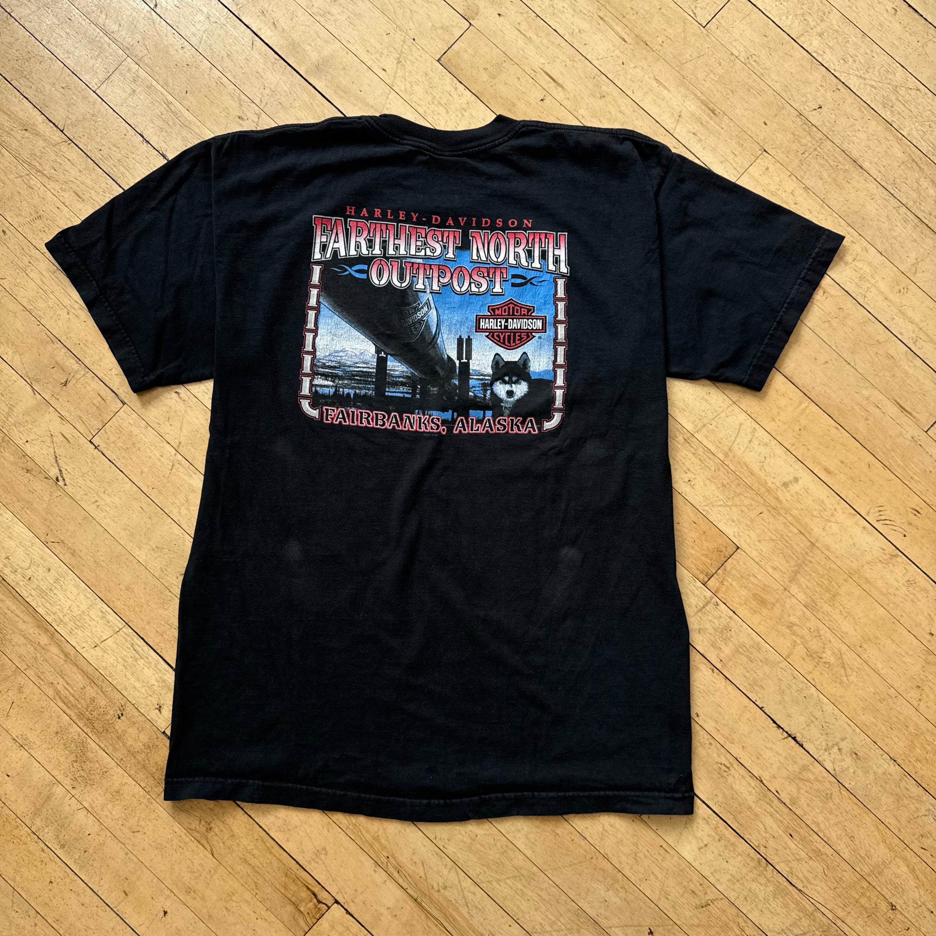 Y2K Fairbanks Alaska Harley Davidson T-shirt Sz L