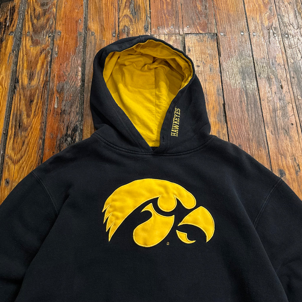 Y2K Iowa Hawkeyes Logo Hoodie Sz L