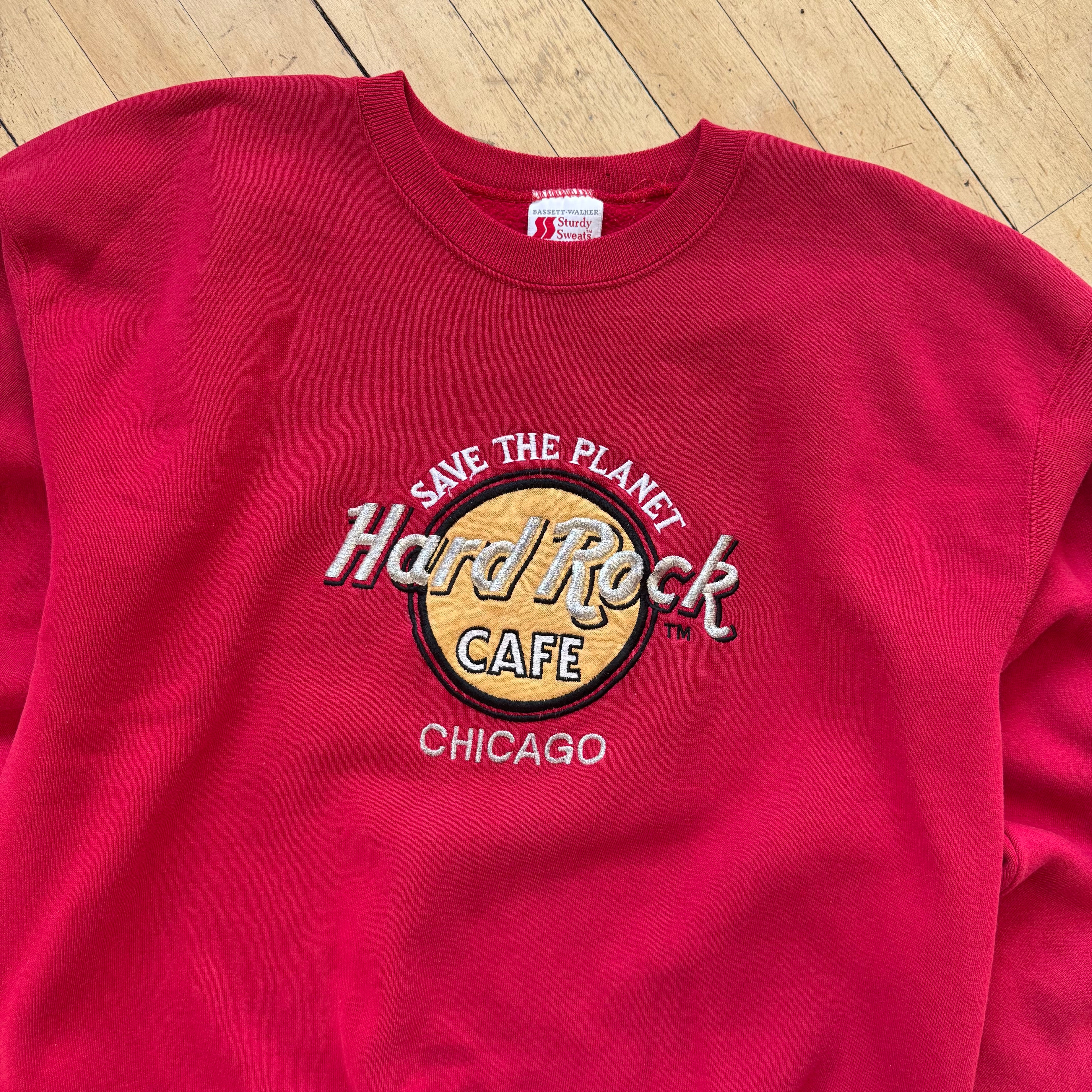 Vintage HardRock Cafe Embroidered Crewneck Sz M