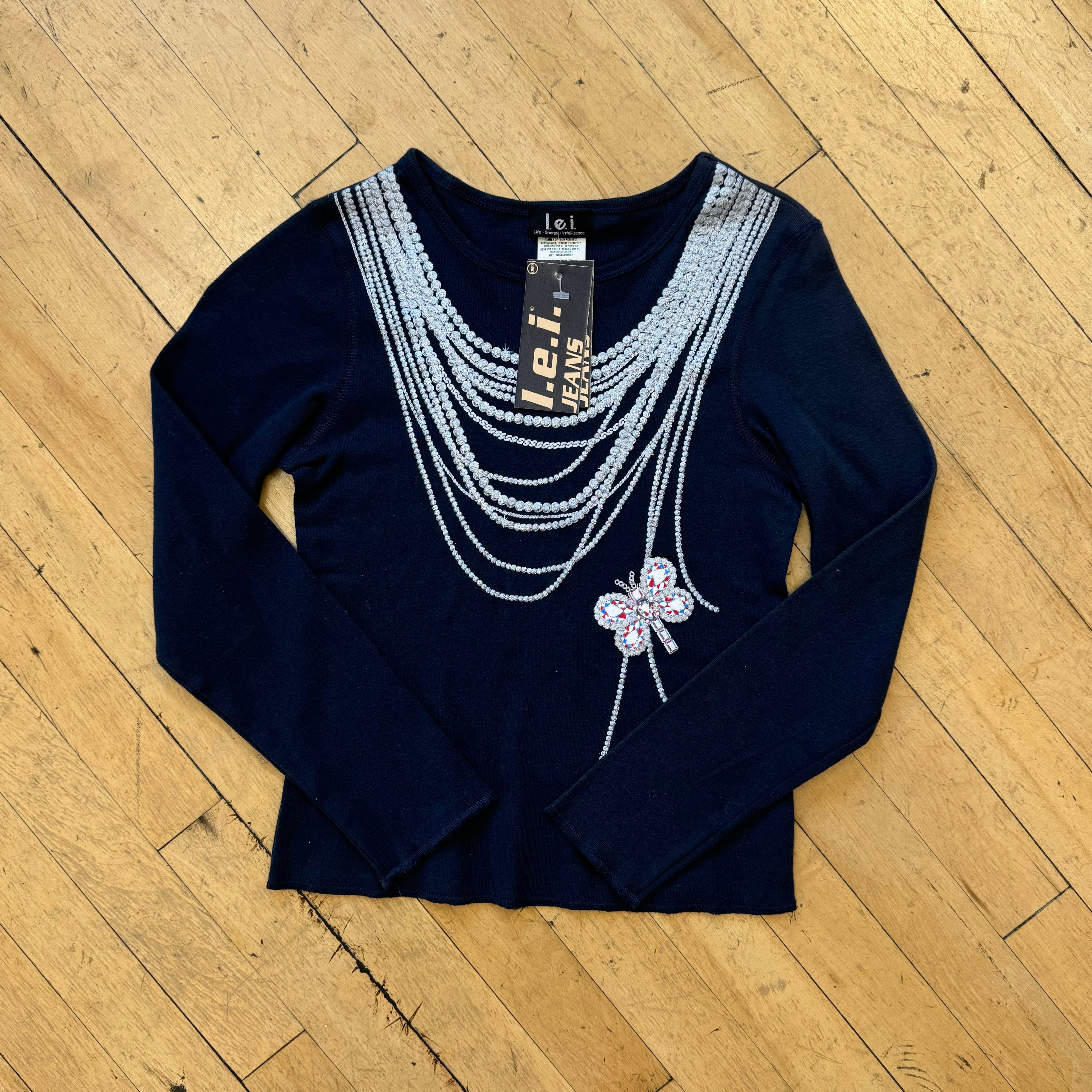 Y2K LEI Jeans Long Sleeve T-shirt Sz S