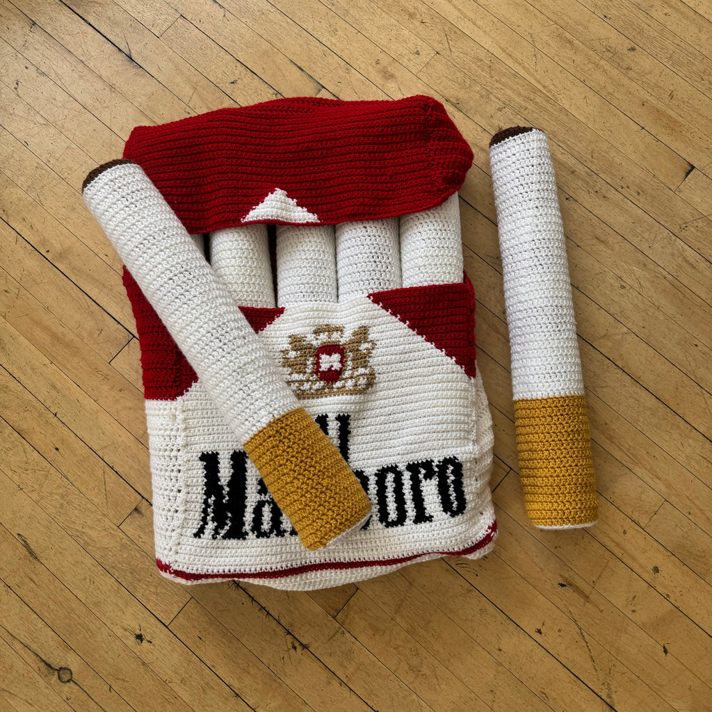 Handmade Crocheted Marlboro Cigarette Box raffle