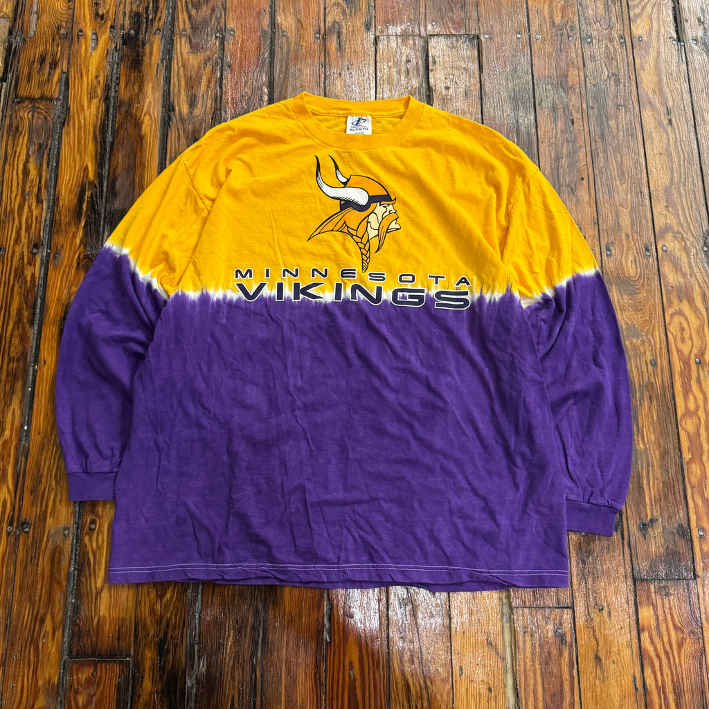 Vintage Minnesota Vikings Long Sleeve Tie Dye T-shirt Sz XL