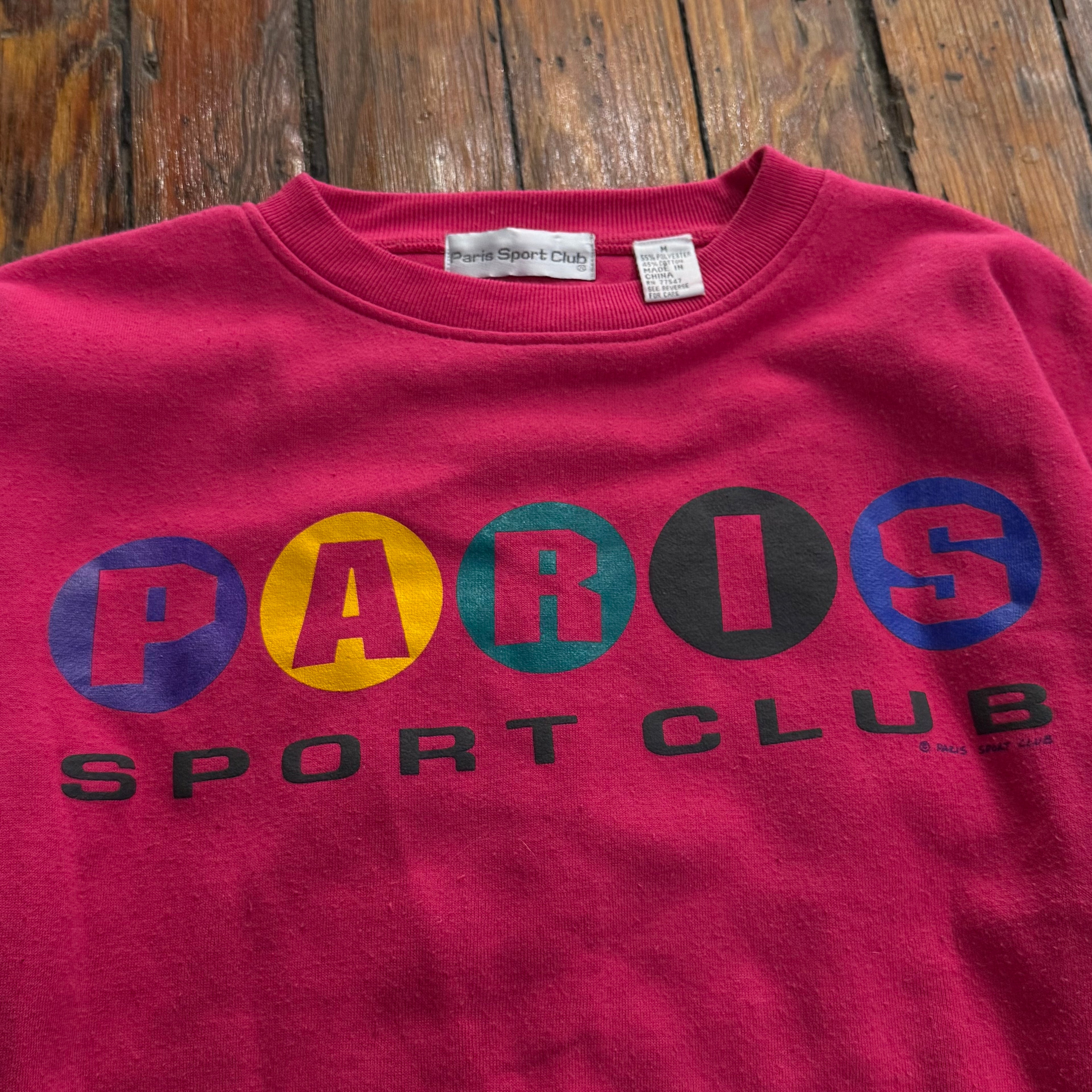 Vintage Paris Sports Club Crewneck Sz M