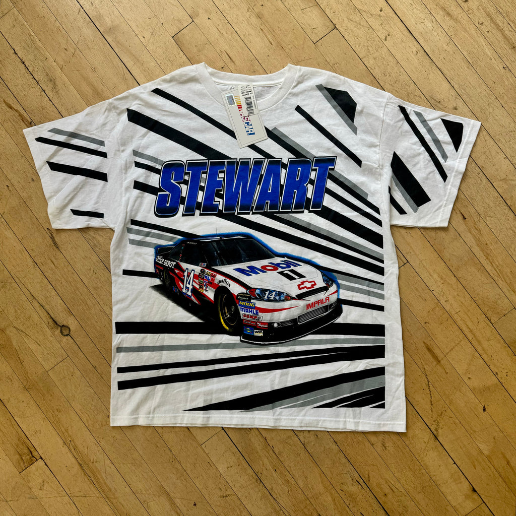 Y2K Tony Steuart Nascar AOP T-shirt Sz XL