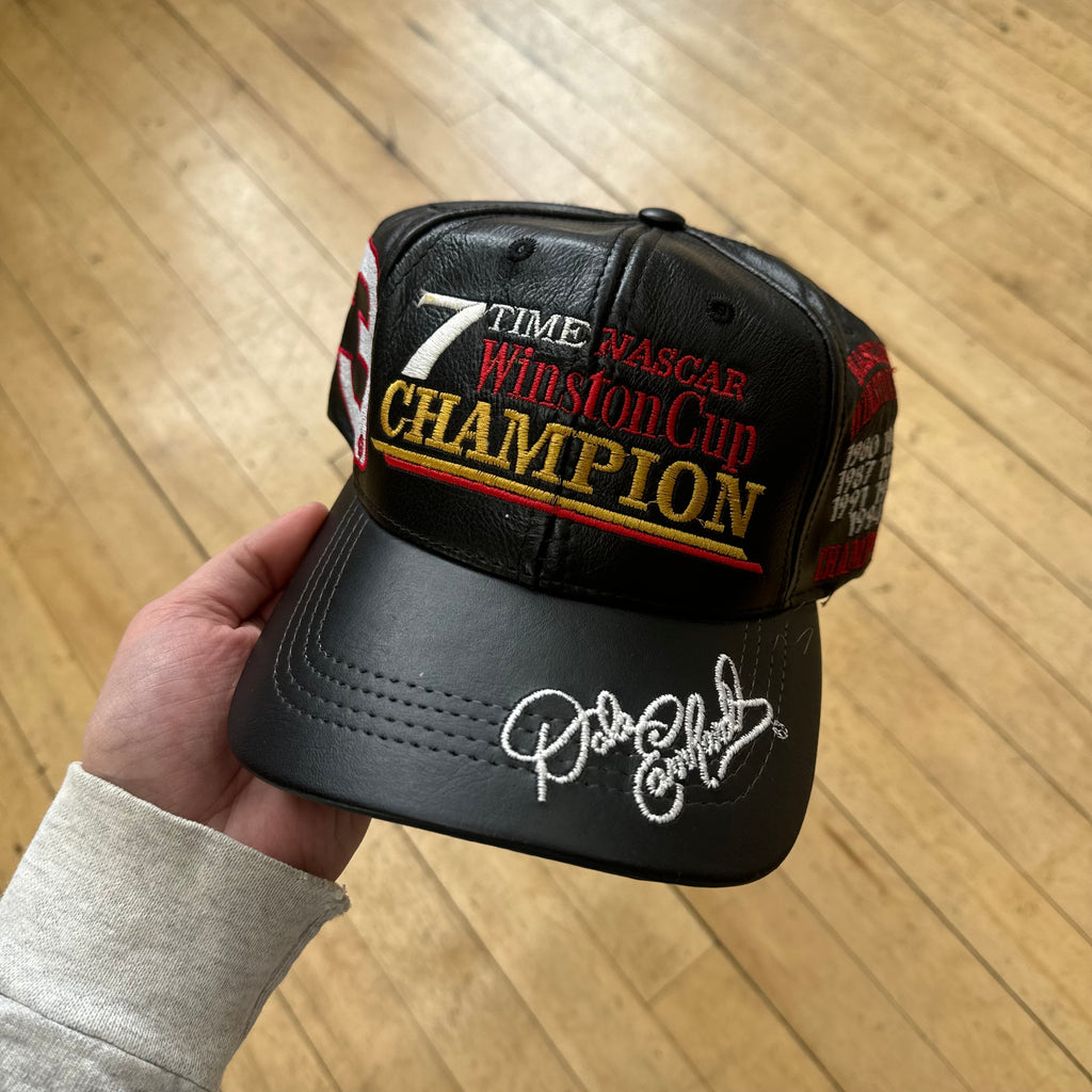 Vintage Dale Earnhardt Winston Cup Champion Leather Hat
