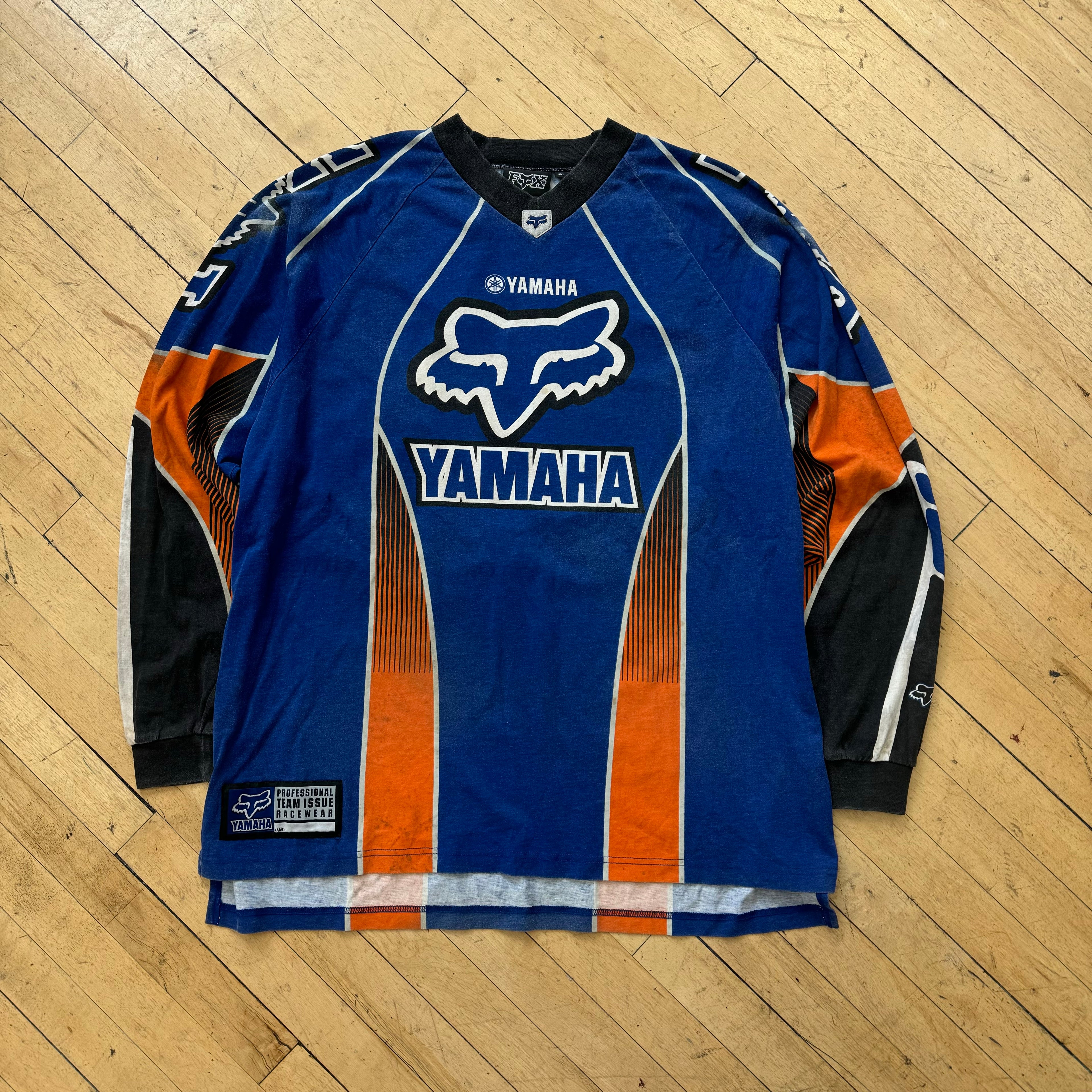 Vintage Yamaha Fox Racing Long Sleeve T-shirt Sz XXL