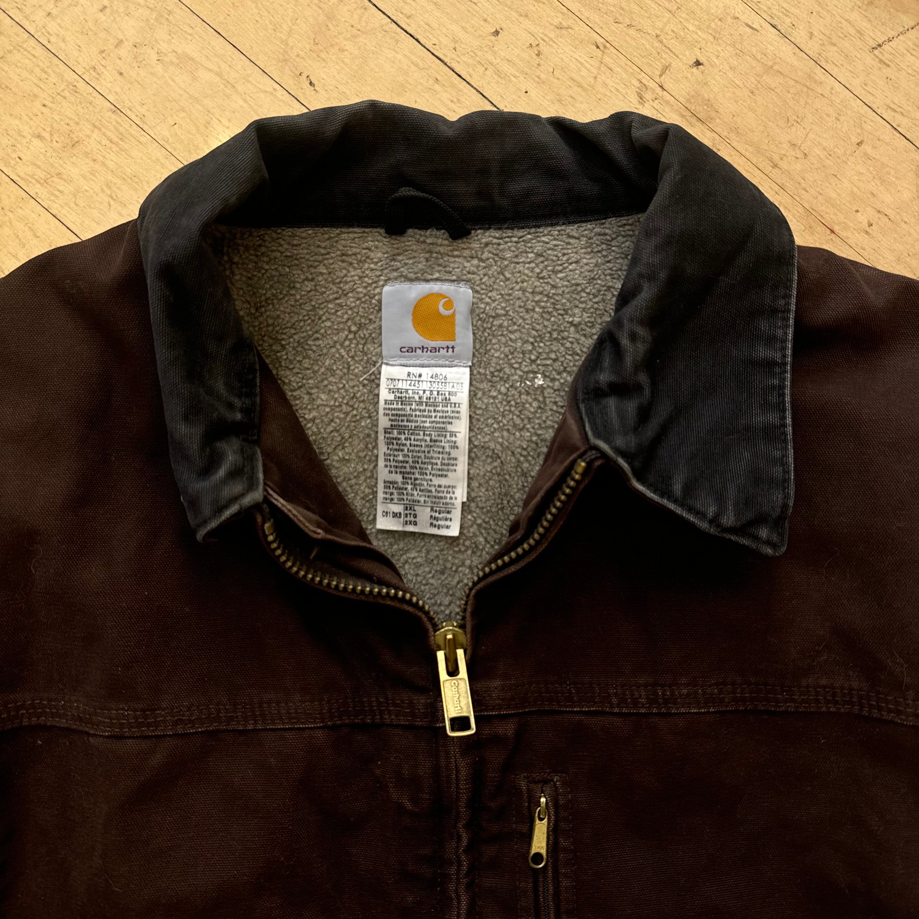 Vintage Brown Carhartt Sherpa Lined Jacket Sz XXL