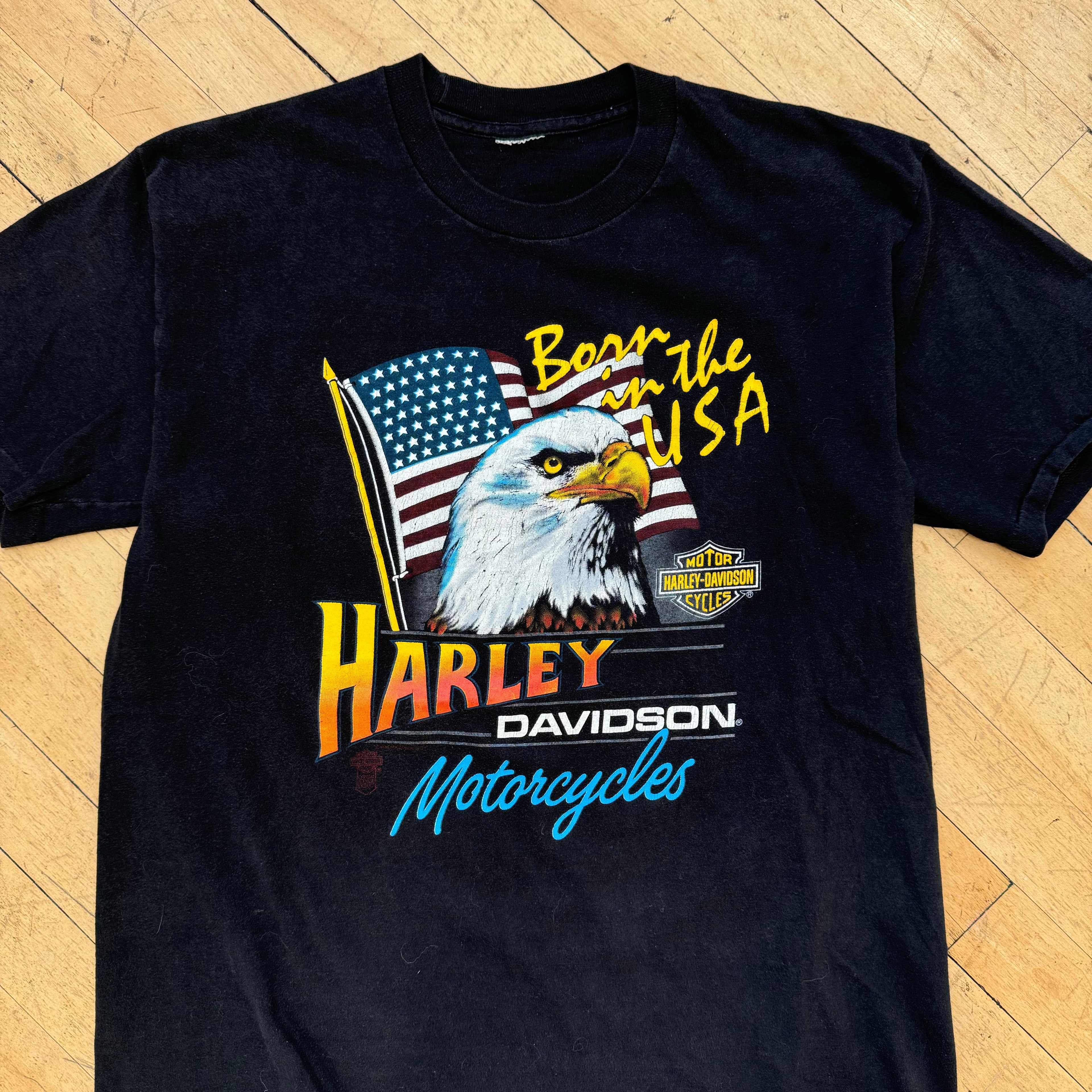 Vintage Harley Born In The USA T-shirt Sz L