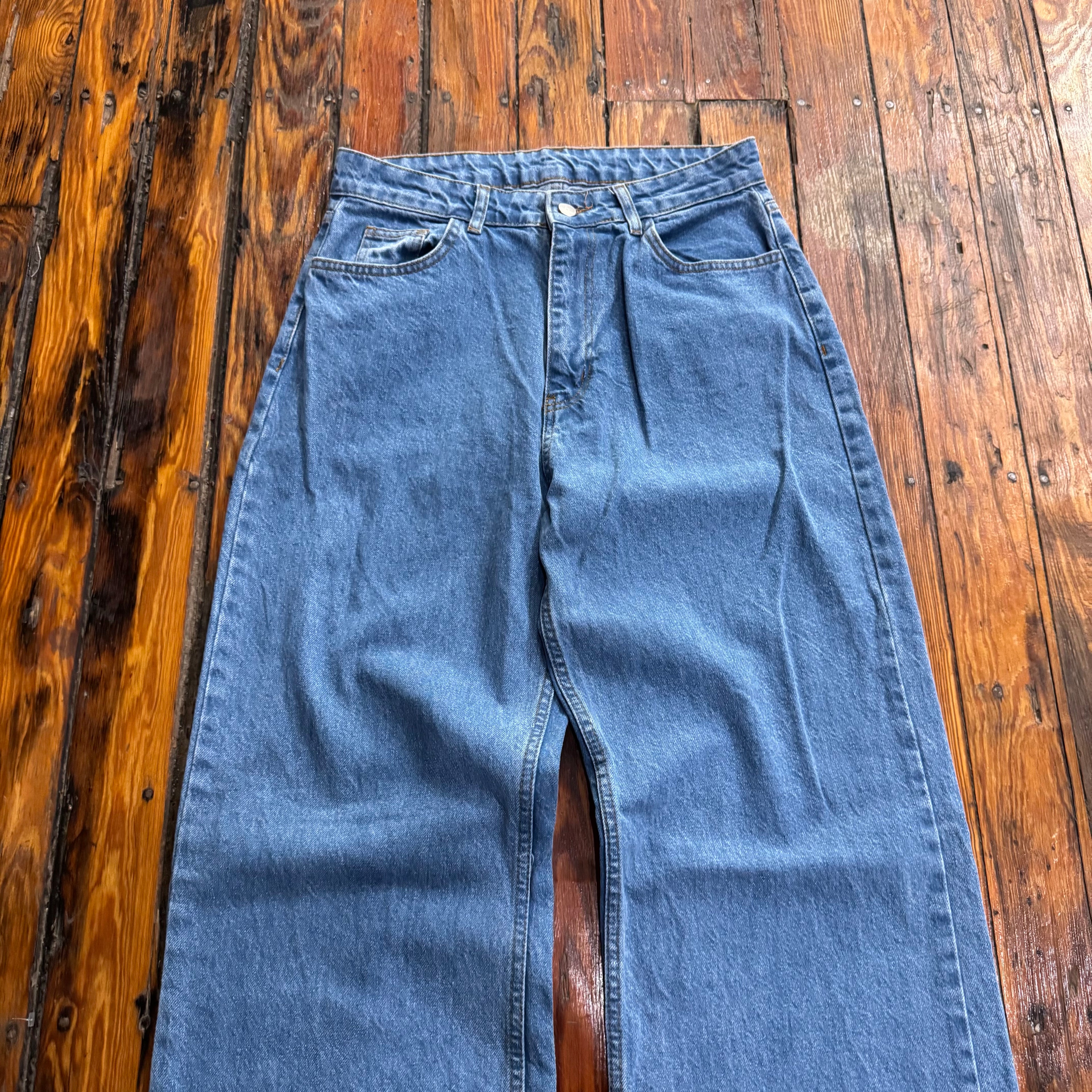 Vintage Baggy Wide Leg Denim Jeans Sz 28