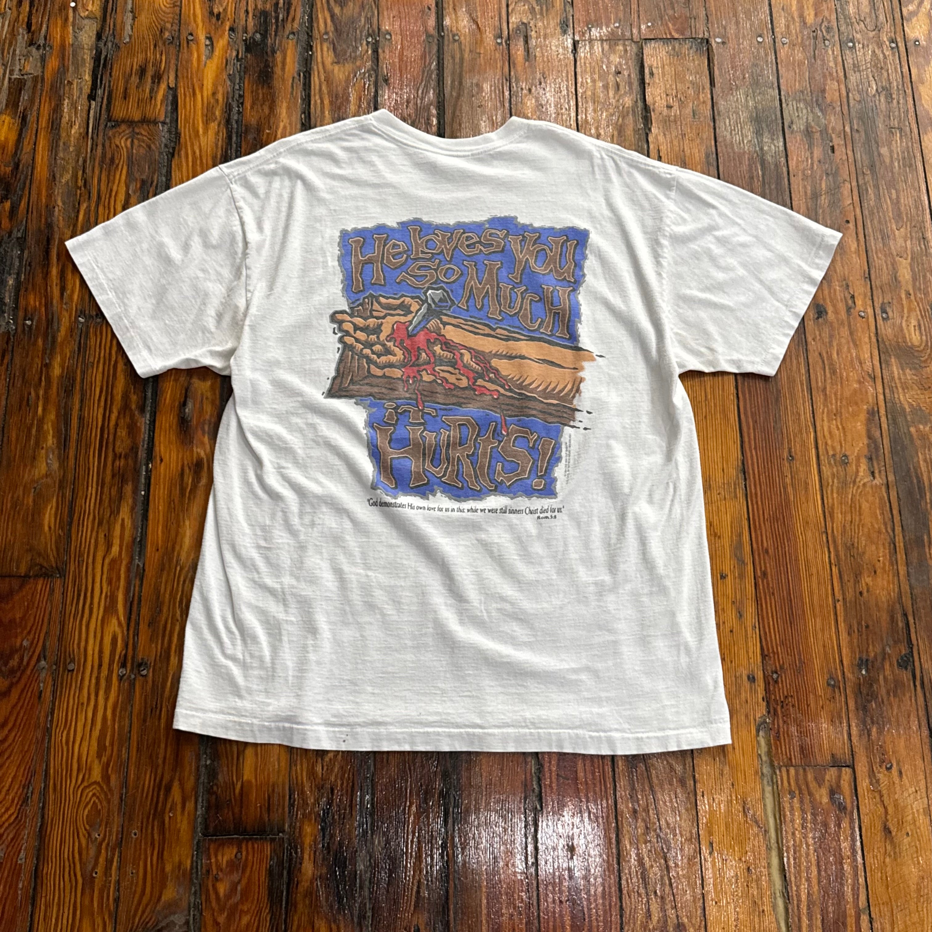 Vintage Jesus Loves you so much it Hurts T-shirt Sz XL