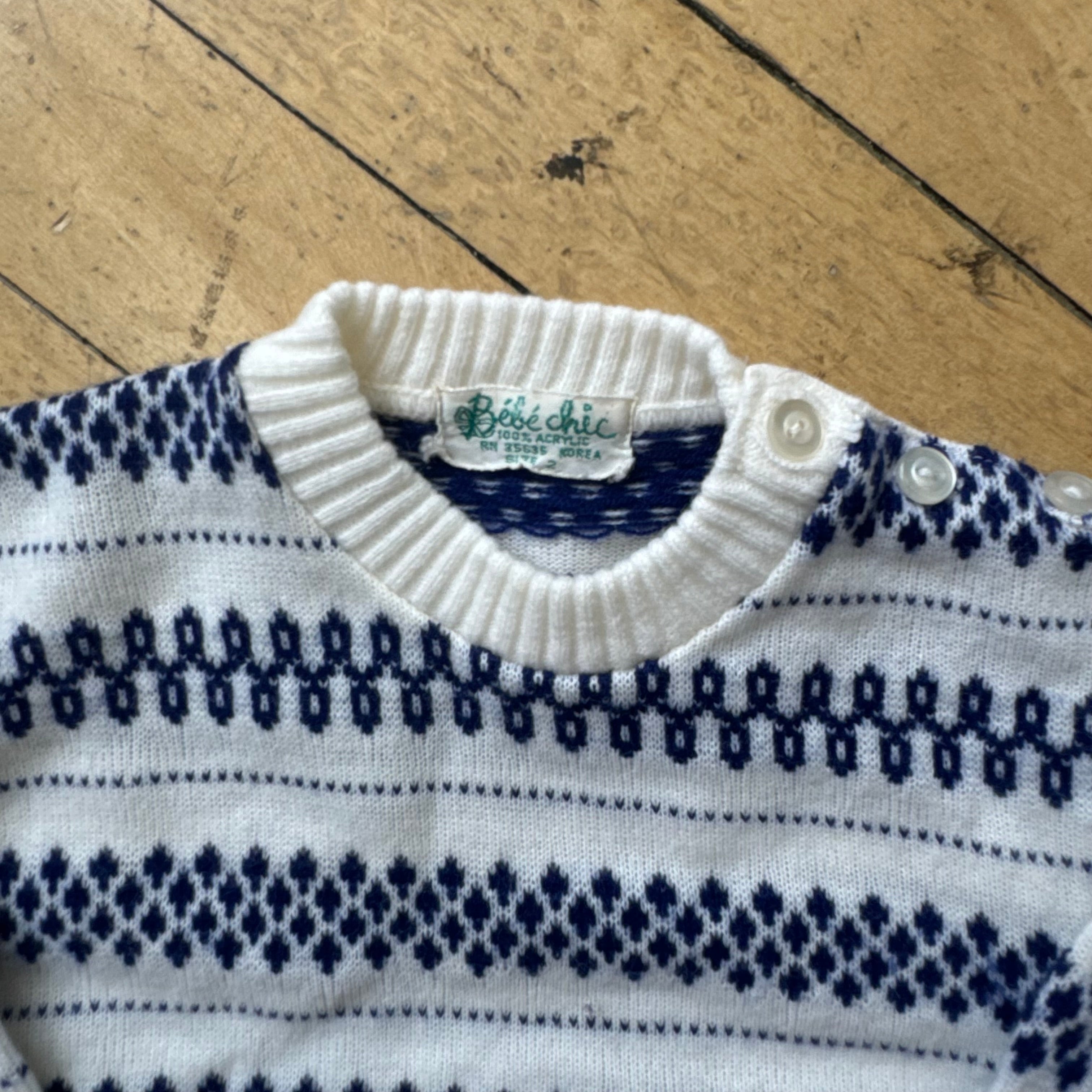 Vintage Knit Sweater Sz 3-6 MTHS