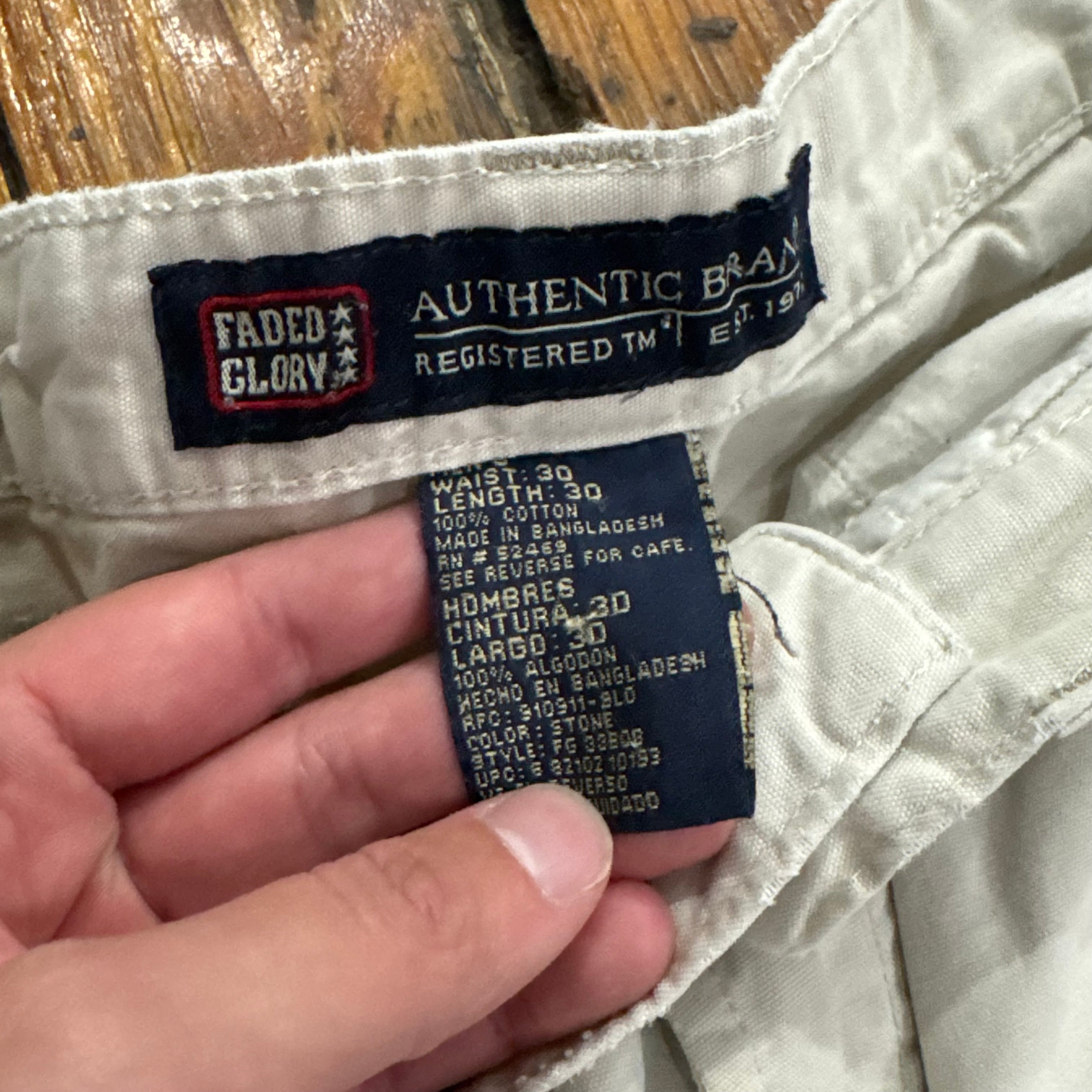 Vintage Faded Glory Khaki Pants Sz 30x30