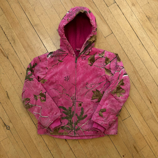 Carhartt X RealTree Pink Camo Jacket Sz YTH M (10-12)