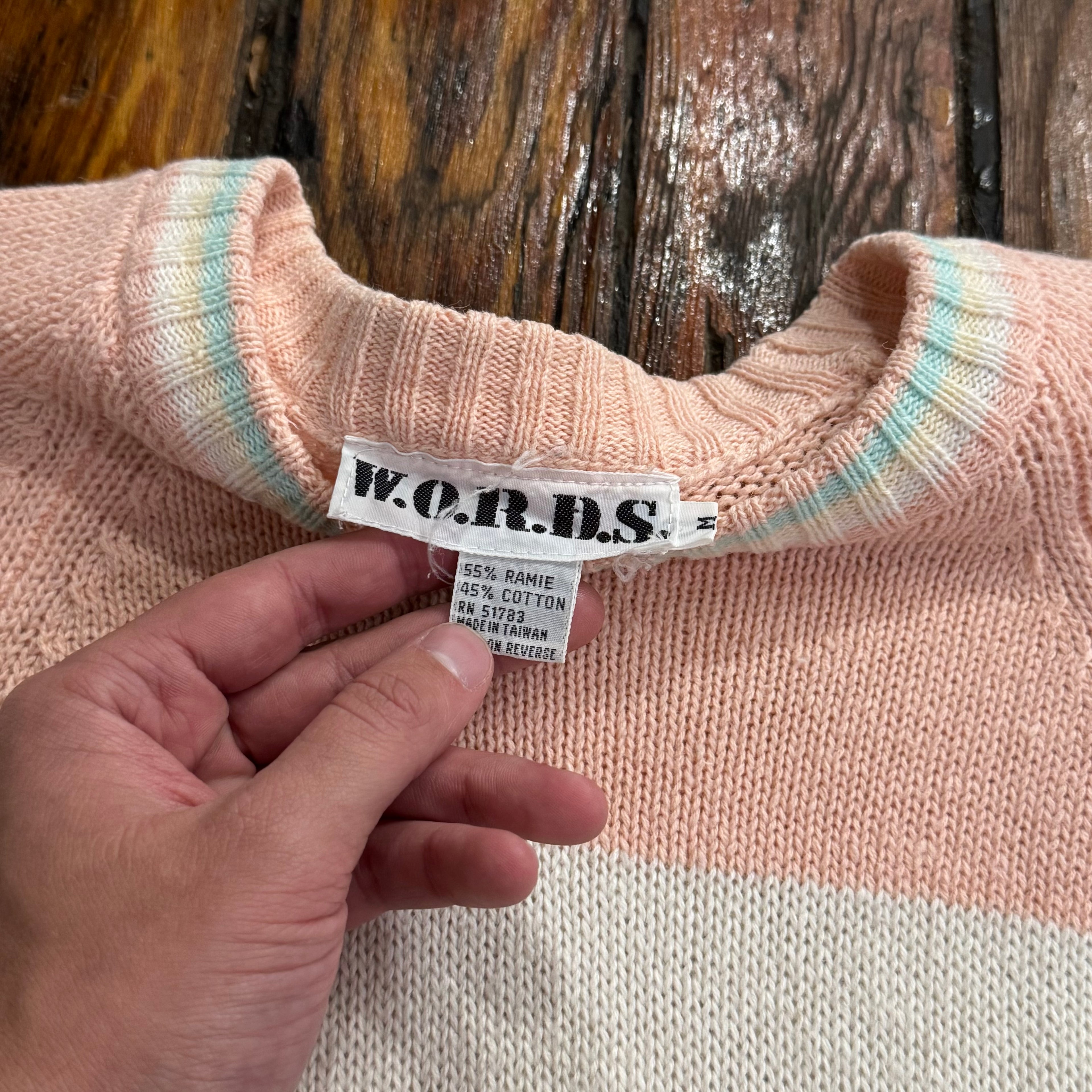 Vintage Words Pocket Sweater Sz M