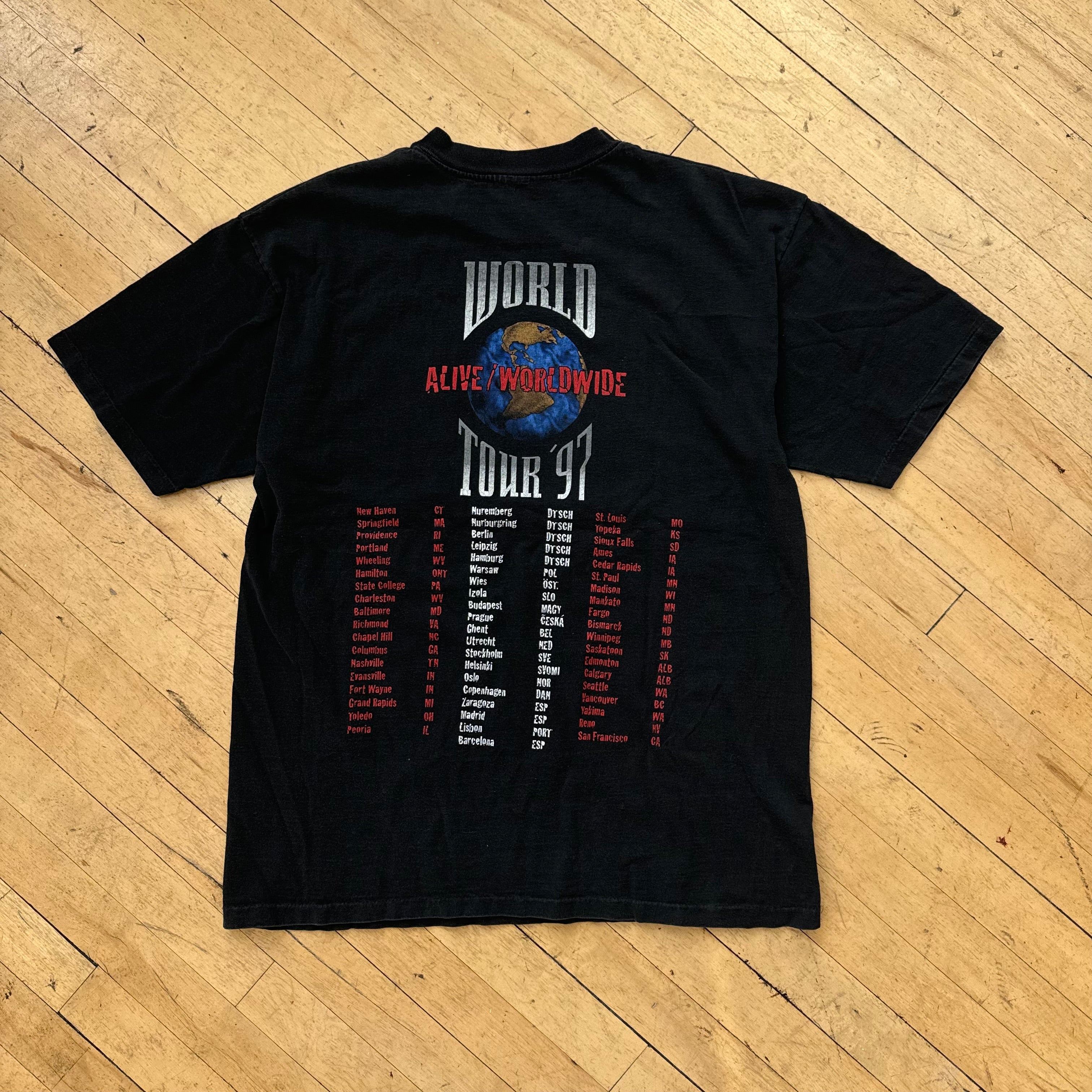 Vintage Kiss Alive World Tour T-shirt Sz XL