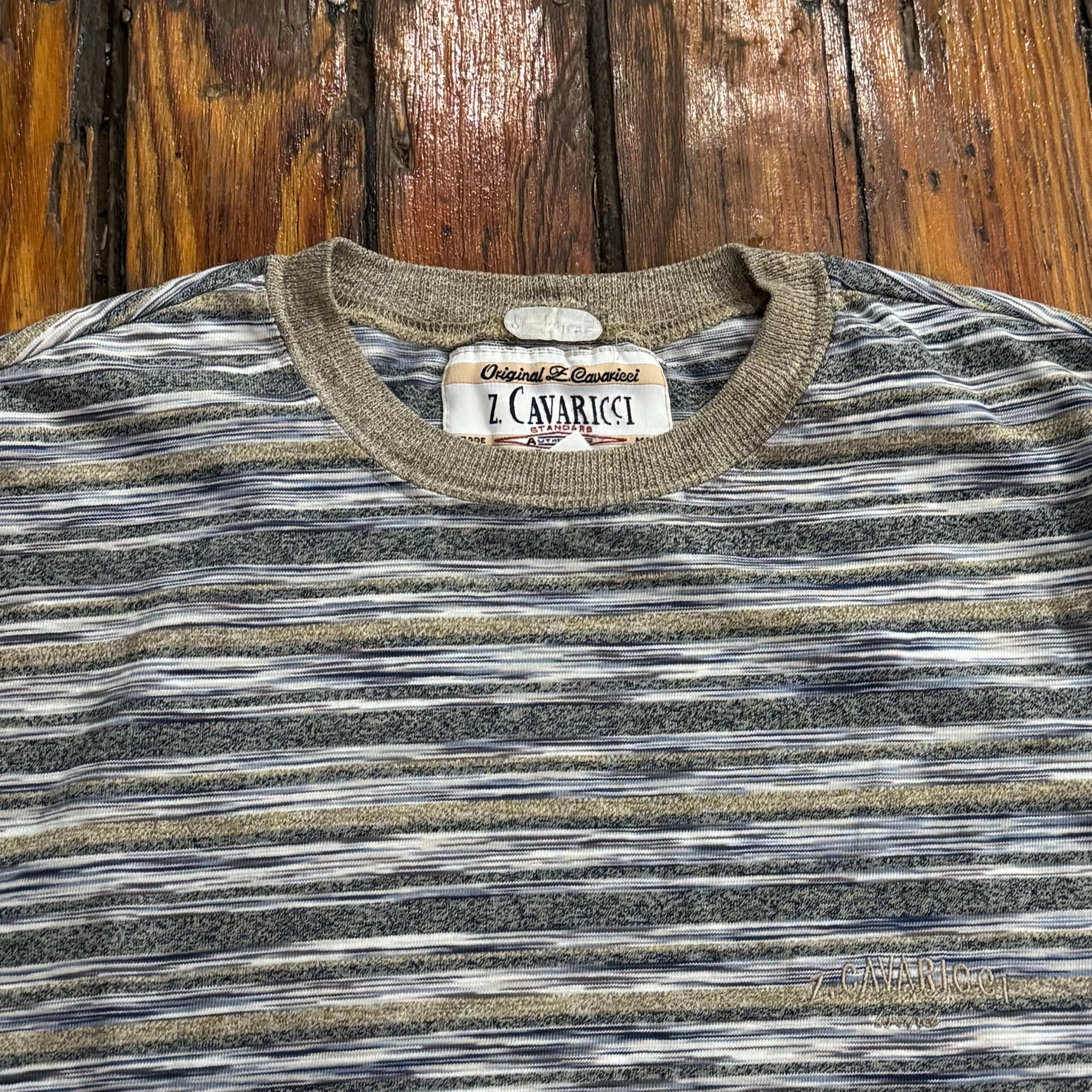 Vintage Z Cavaricci Striped T-shirt Sz XL