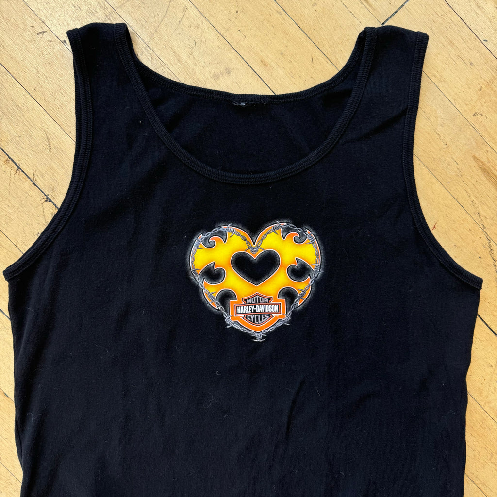 Vintage Harley Davidson Women’s heart Tank-top Sz L